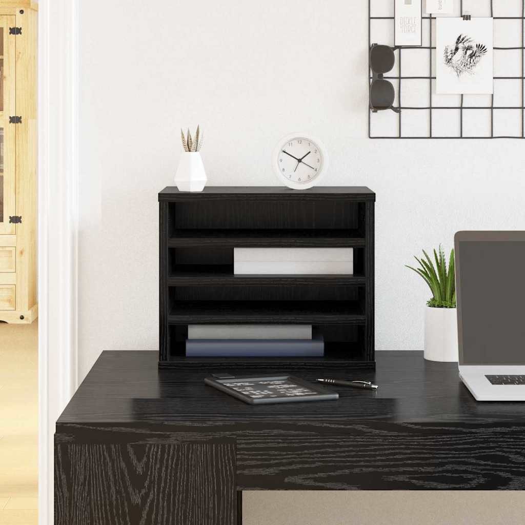 vidaXL Organizer Schreibtisch Organizer Schwarz Eichen-Optik 36 x 26 x 29,5 cm (1 St)