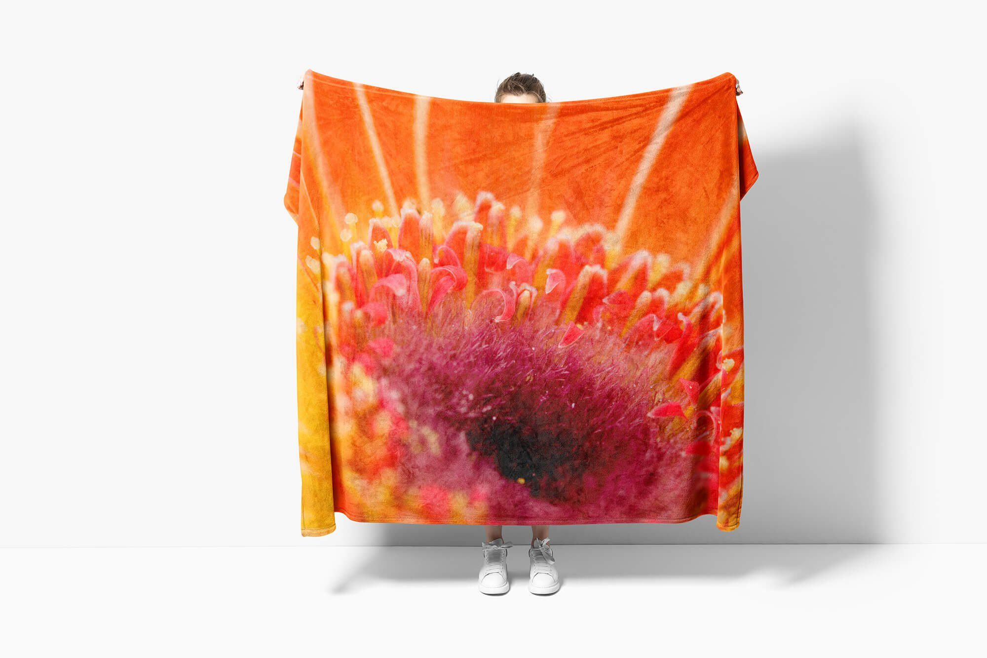 Saunatuch Handtücher Kuscheldecke Nahaufnahme, Baumwolle-Polyester-Mix Sinus Fotomotiv Art Handtuch Blüte (1-St), Strandhandtuch mit Handtuch