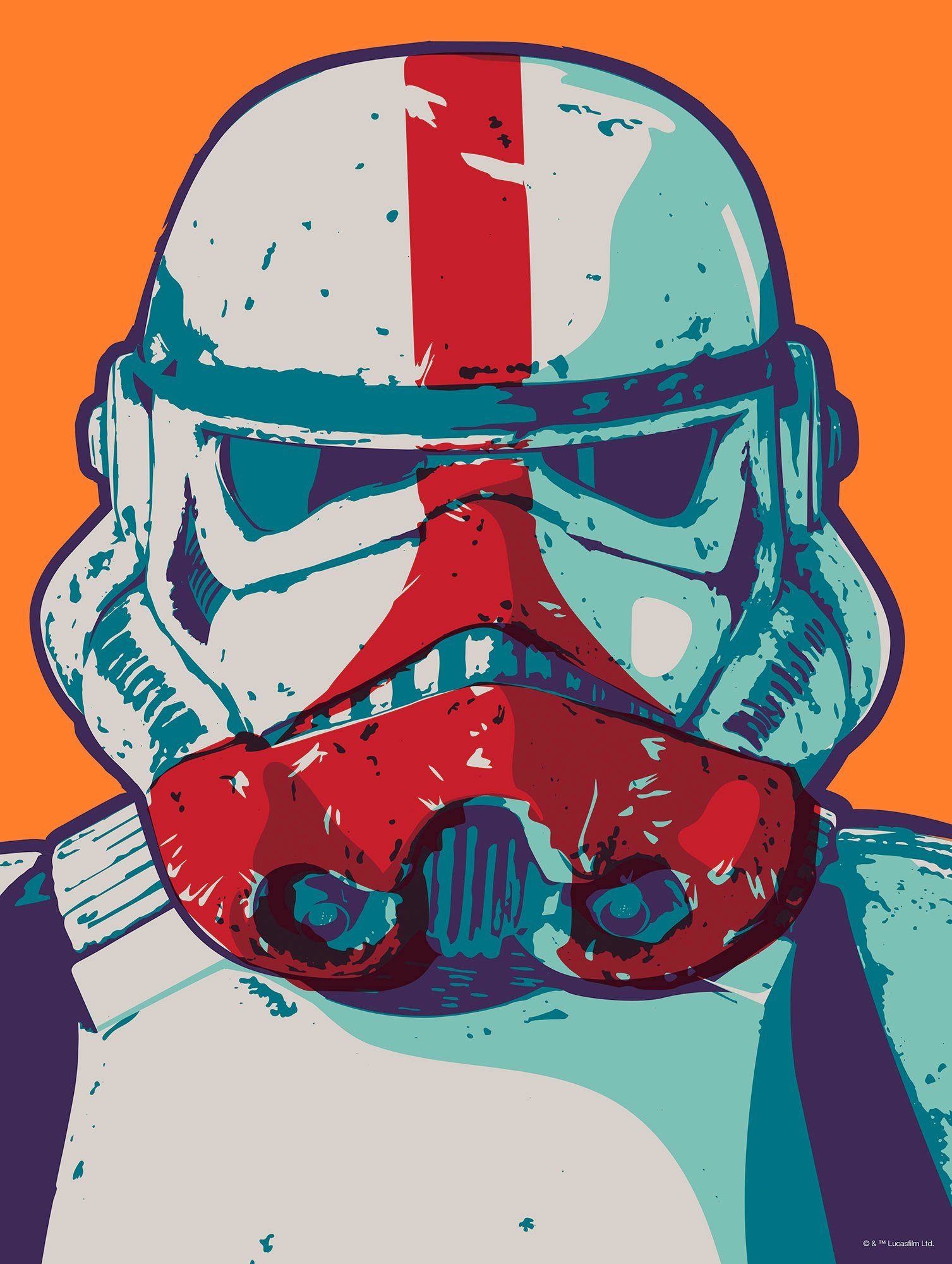 Komar Bild Mandalorian Pop Art Stormtrooper, Disney, Star Wars (1 St), Wandbild zur Dekoration im Kinderzimmer - ohne Rahmen