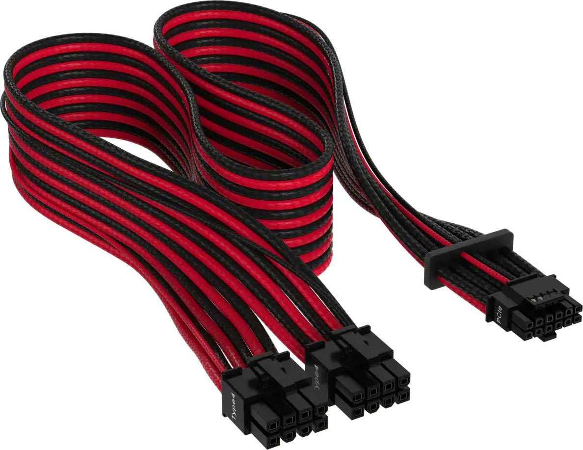 Corsair Premium, einzeln ummanteltes 12+4-Pin-PCIe-Gen-5-12-V-HPWR-600-W-Kabel Computer-Kabel