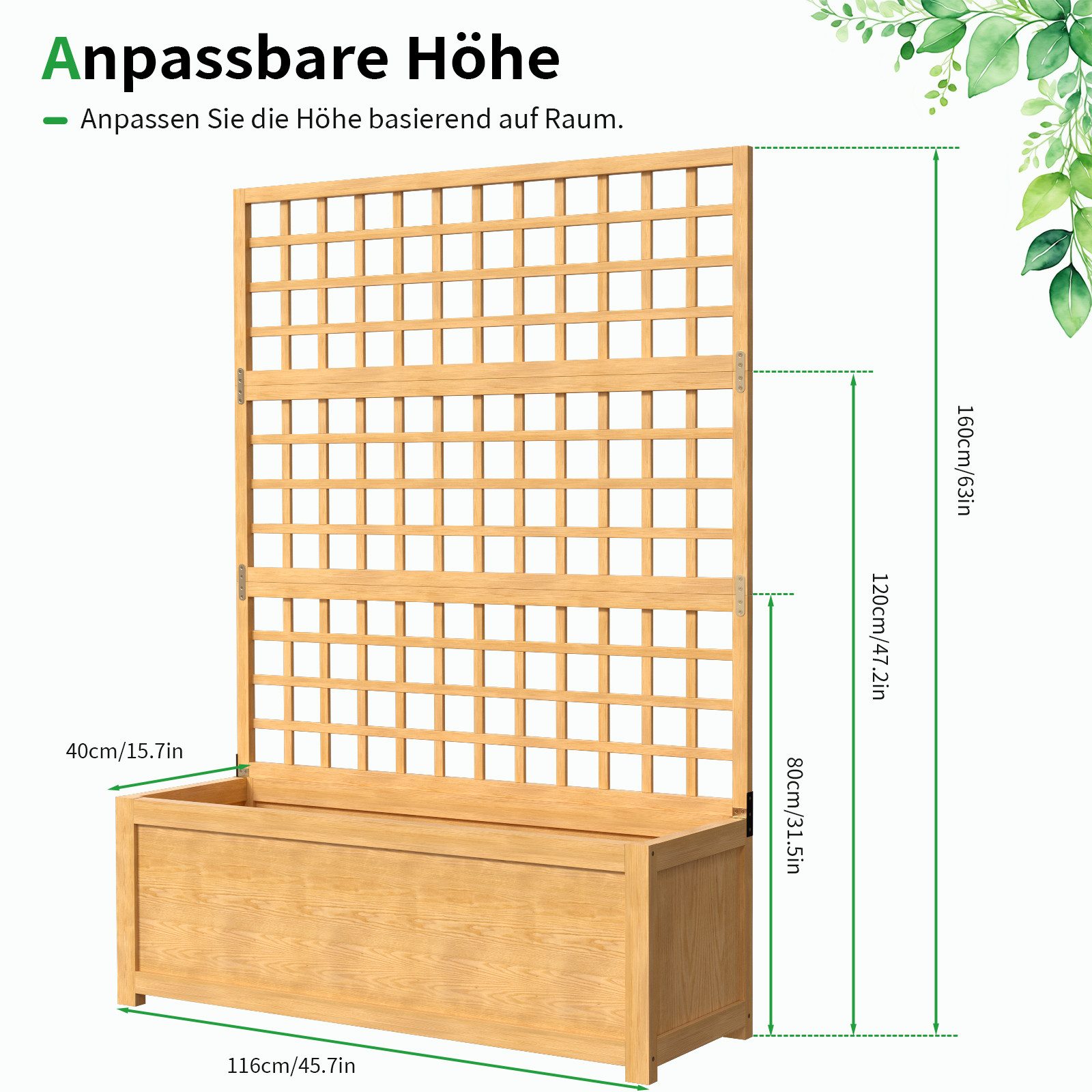 Meulbaty Blumenkasten Hochbett mit Spalier, vertikaler günstig online kaufen