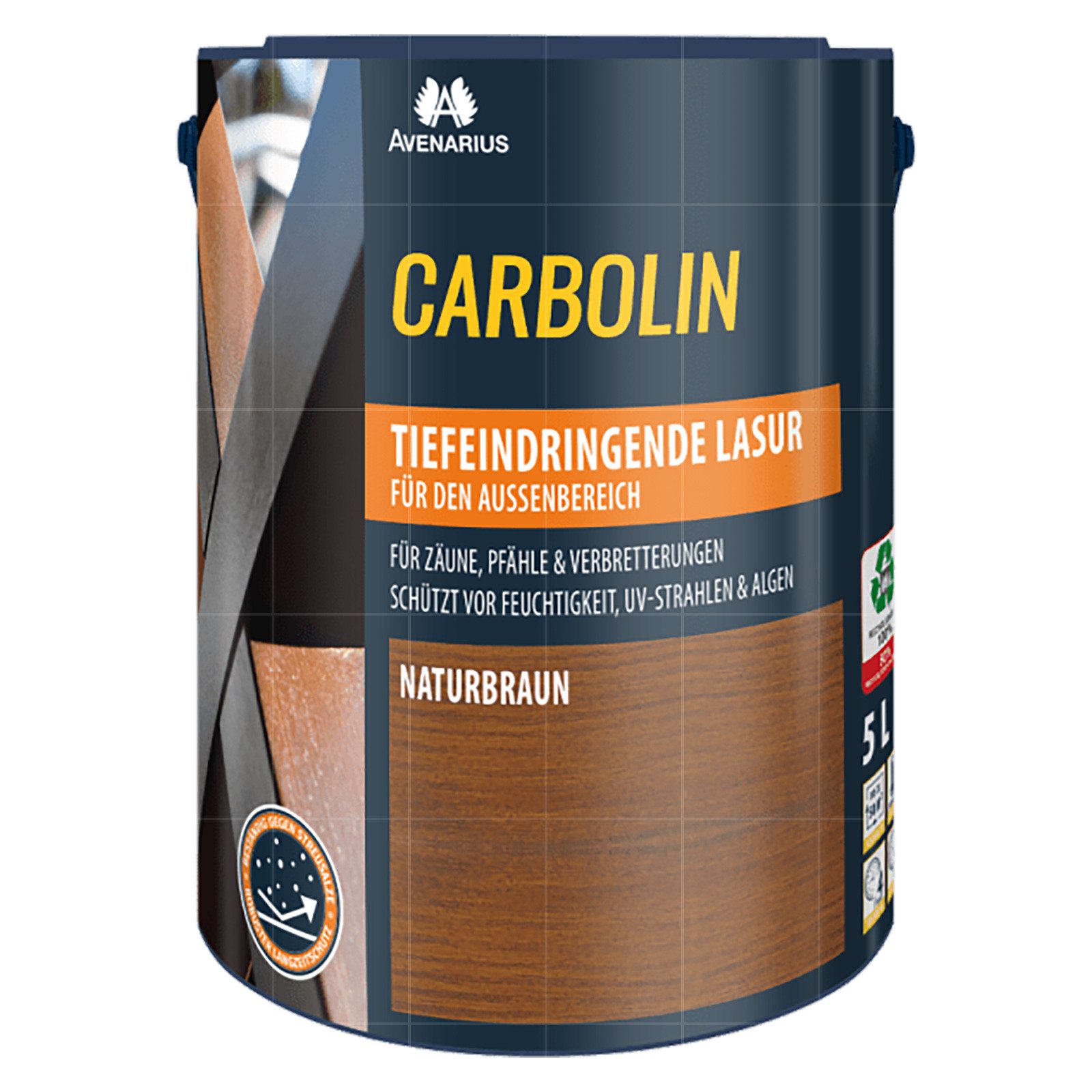 Avenarius Holzschutzlasur Carbolin - 5 Ltr (Naturbraun)
