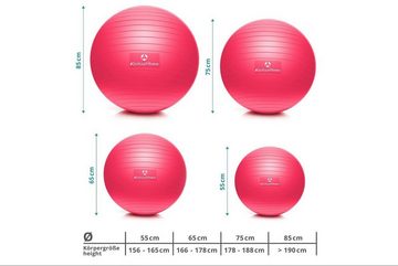 #DoYourSports Gymnastikball Orion Fitnessball inkl. Pumpe, 55-85cm Durchmesser & 150kg belastbar für Büro, Gym, Zuhause etc.