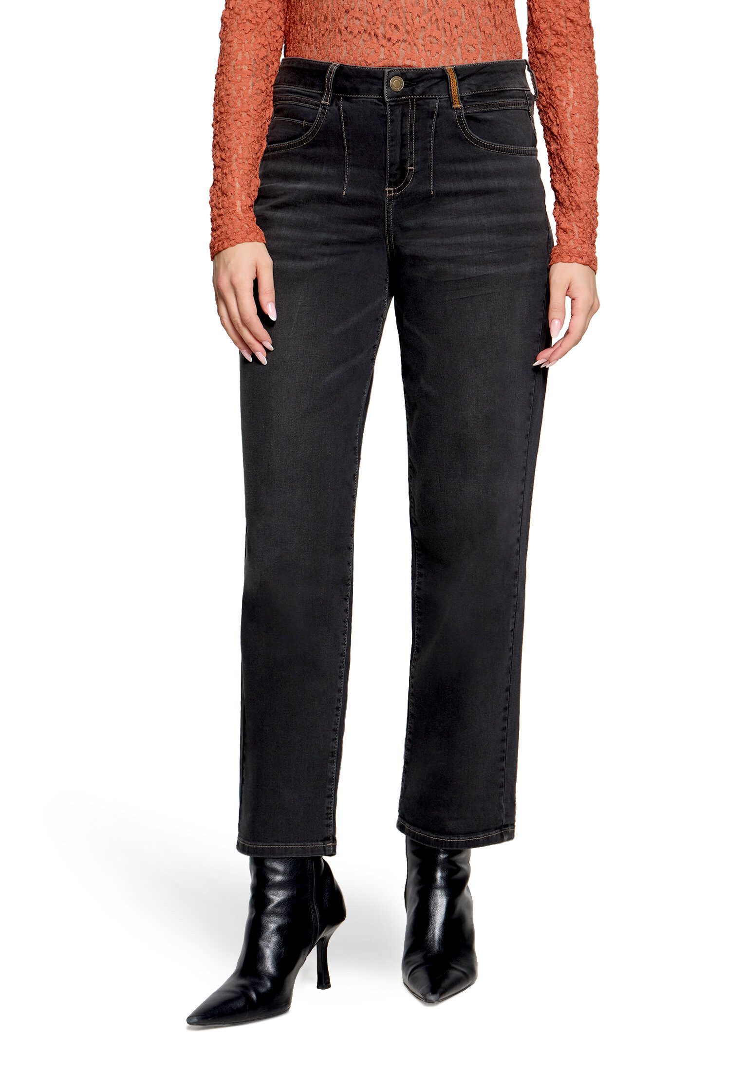 Cartoon Ankle-Jeans Damen mit Waschung