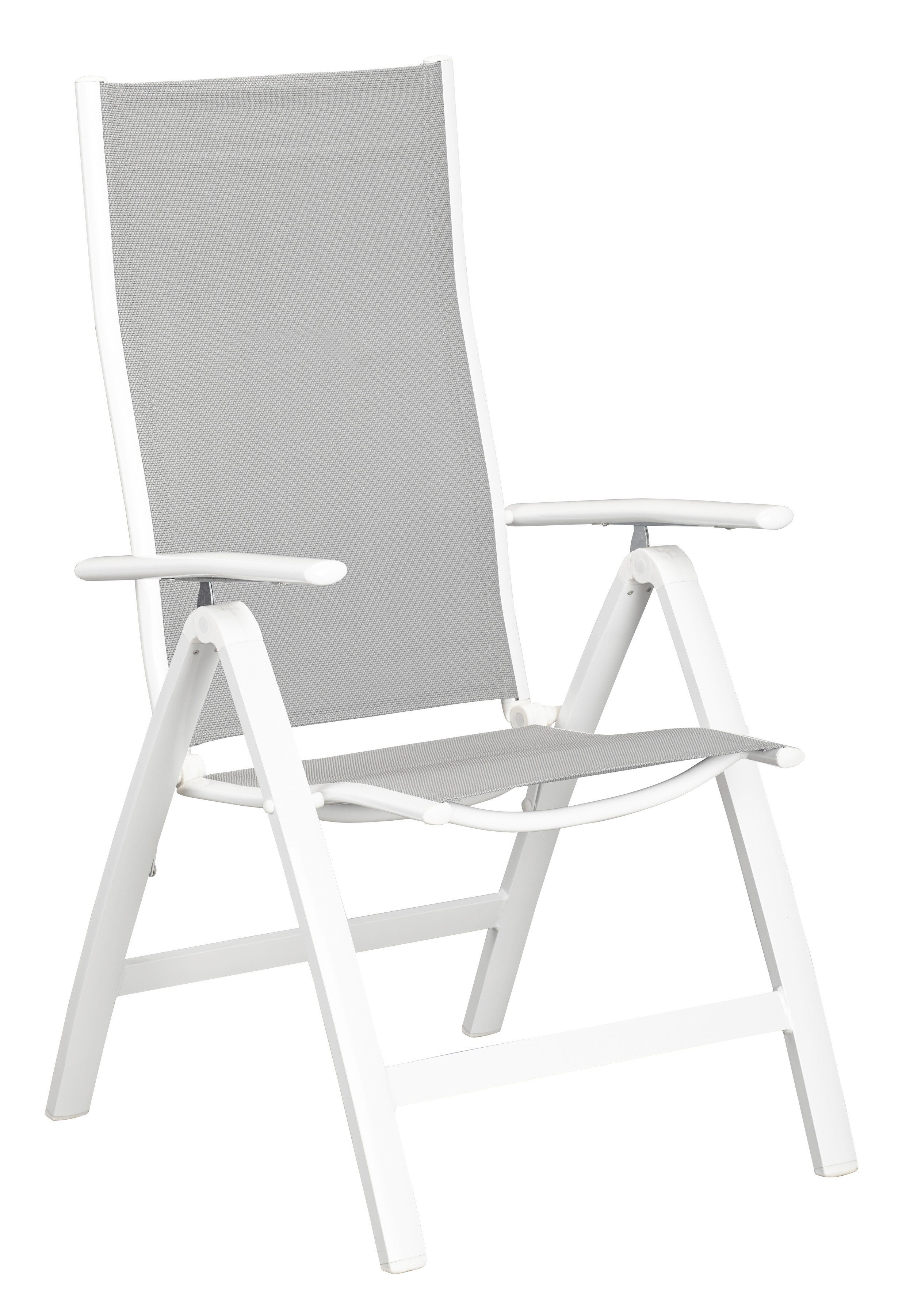 Merxx Gartenstuhl »Carrara«, (2er Set), Alu/Textil, verstellbar, weiß
