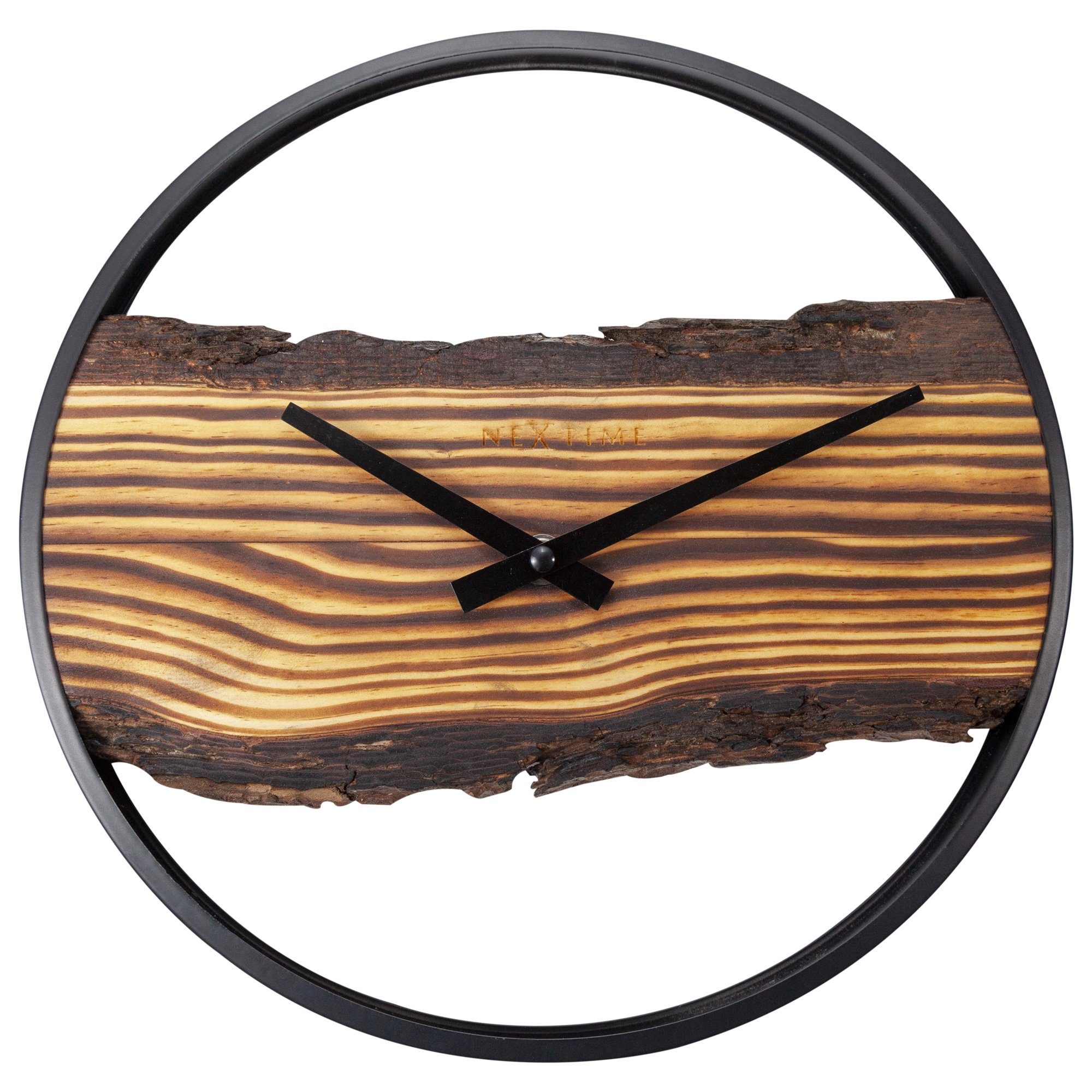NEXTIME Wanduhr 3264BR (aus echtem Massivholz) günstig online kaufen