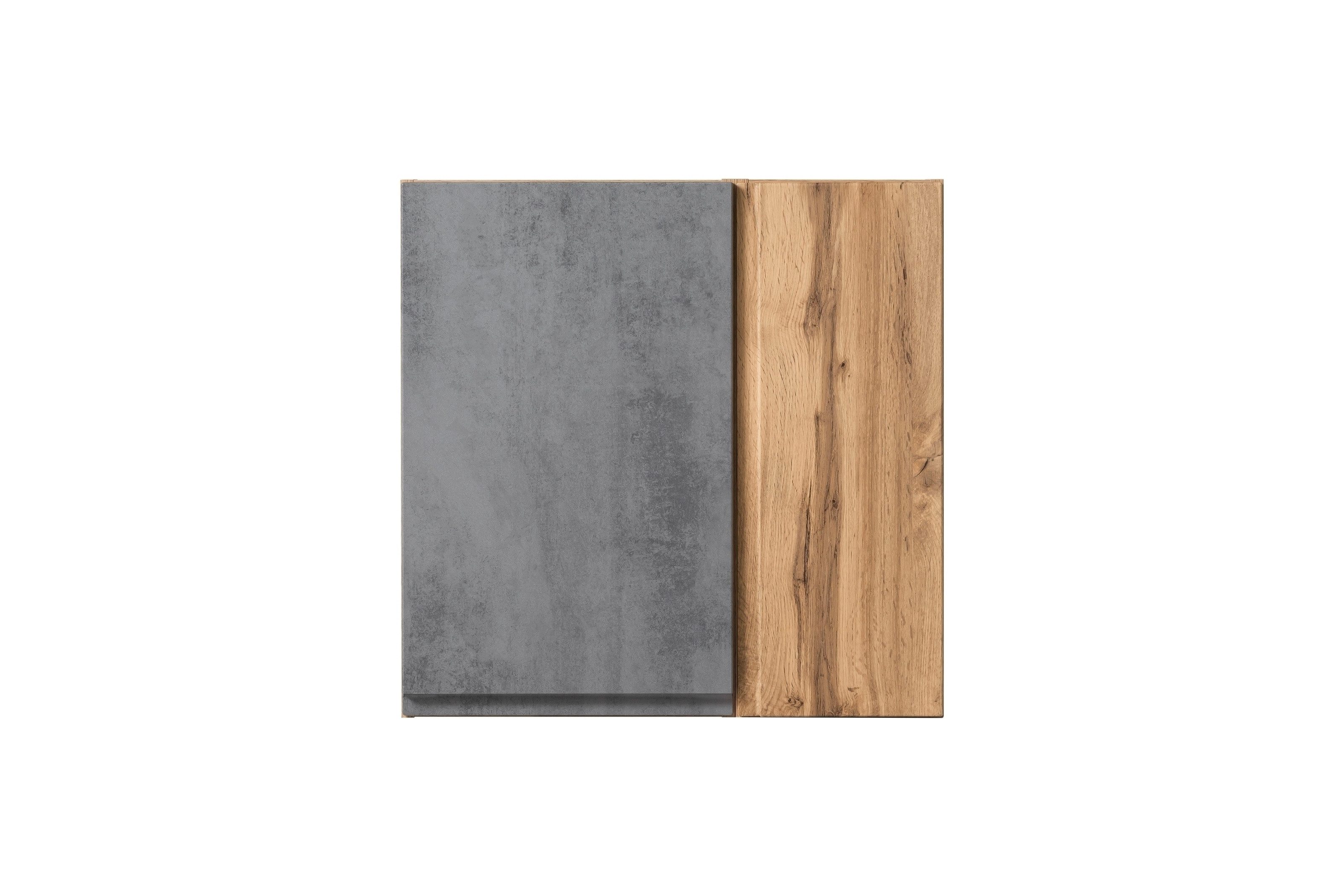 HELD MÖBEL Hängeschrank in betongrau, wotaneiche, MDF - 65x64x20cm (BxHxT)