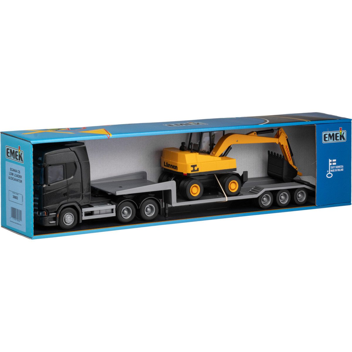 EMEK Spielzeug-Auto Tieflader mit Hebekran Unisex Kinder, (1-tlg)