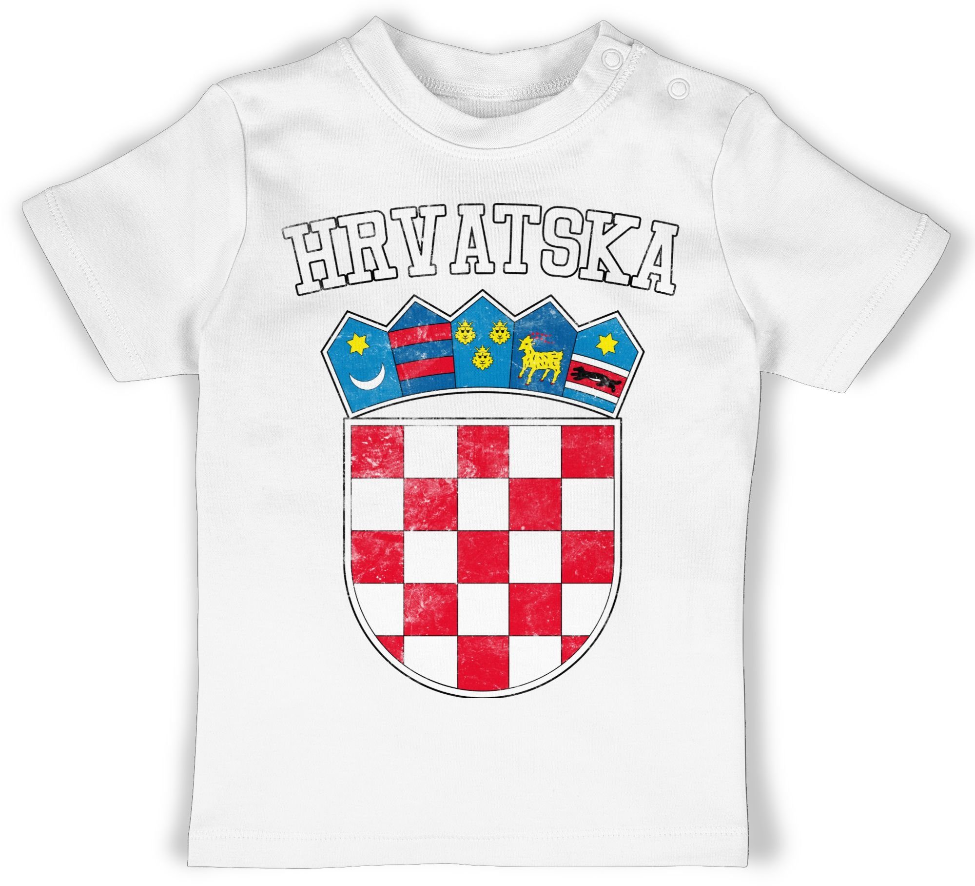 Shirtracer T-Shirt Kroatien Wappen WM Fussball EM 2024 Baby 1 Weiß