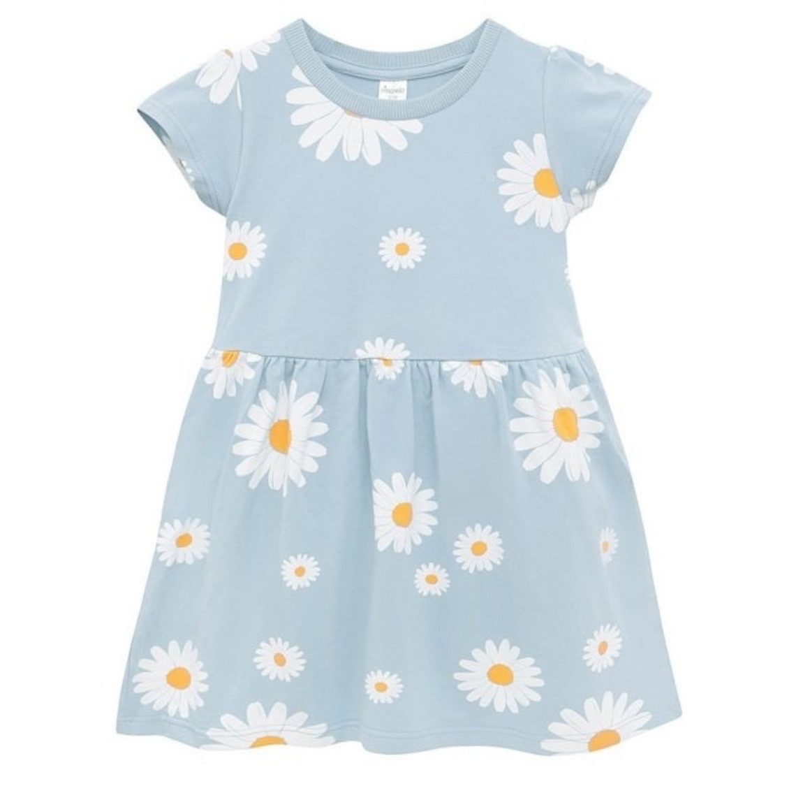 PINOKIO Druckkleid Kurzarmkleid Gänseblümchen Daisy in beige, blau oder rosa