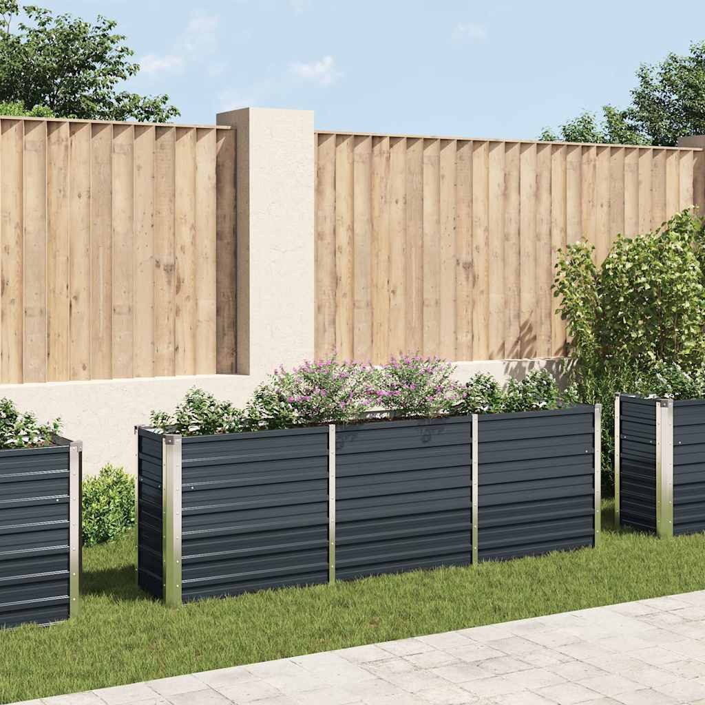 vidaXL Hochbeet vidaXL Garten-Hochbeet Verzinkter Stahl 240 x 40 x 77 cm Anthrazit