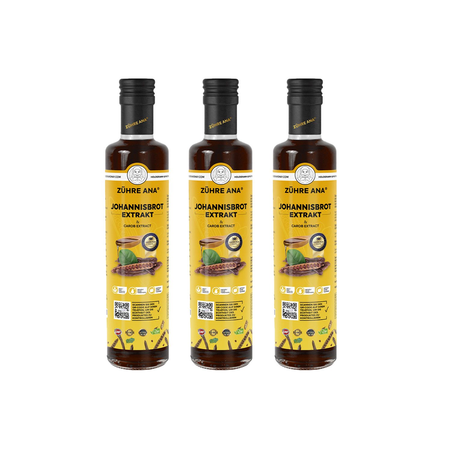 Zühre Ana® Sirup Johannisbrotextrakt–Leckerer, zusatzstofffreier natürlicher Geschmack, Johannisbrotextrakt–Natürliches Süßungsmittel mit, gluten- glukosefrei