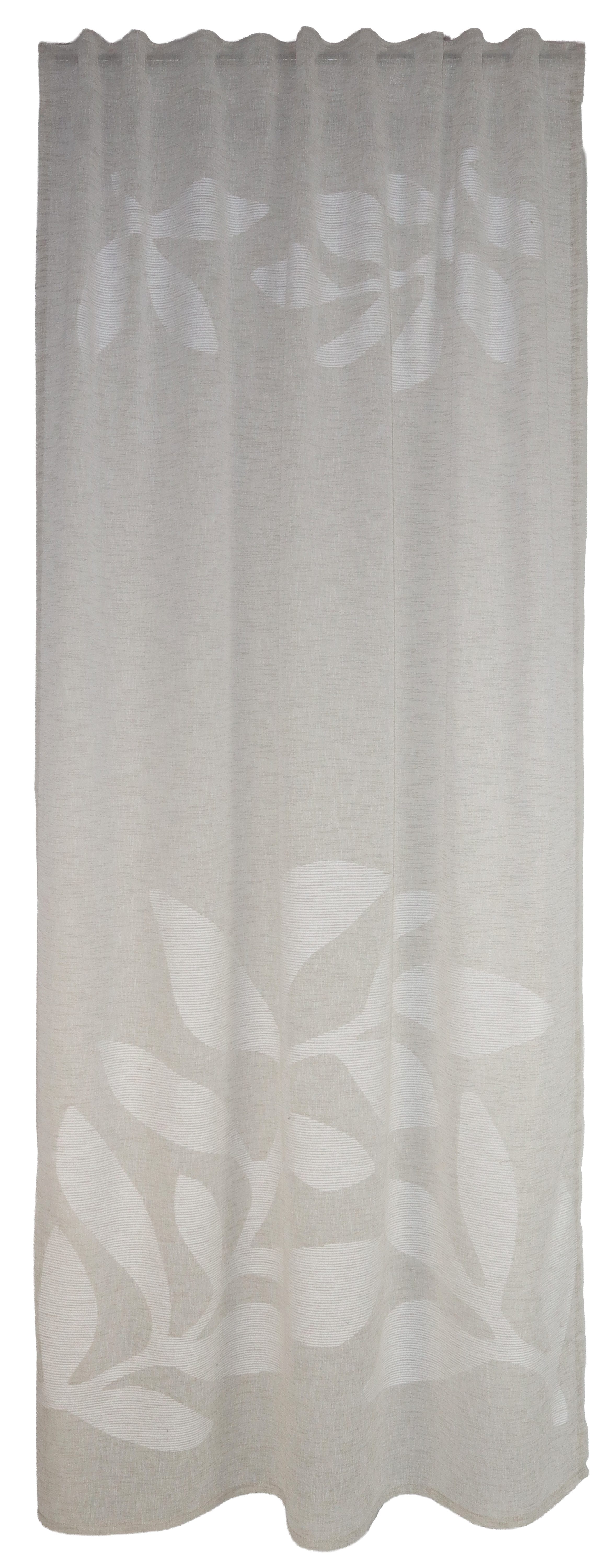 EXPERIENCE Vorhang Dekoschal 135x245 cm halbtransparent mit Schlaufenband Blättermotiv, halbtransparent