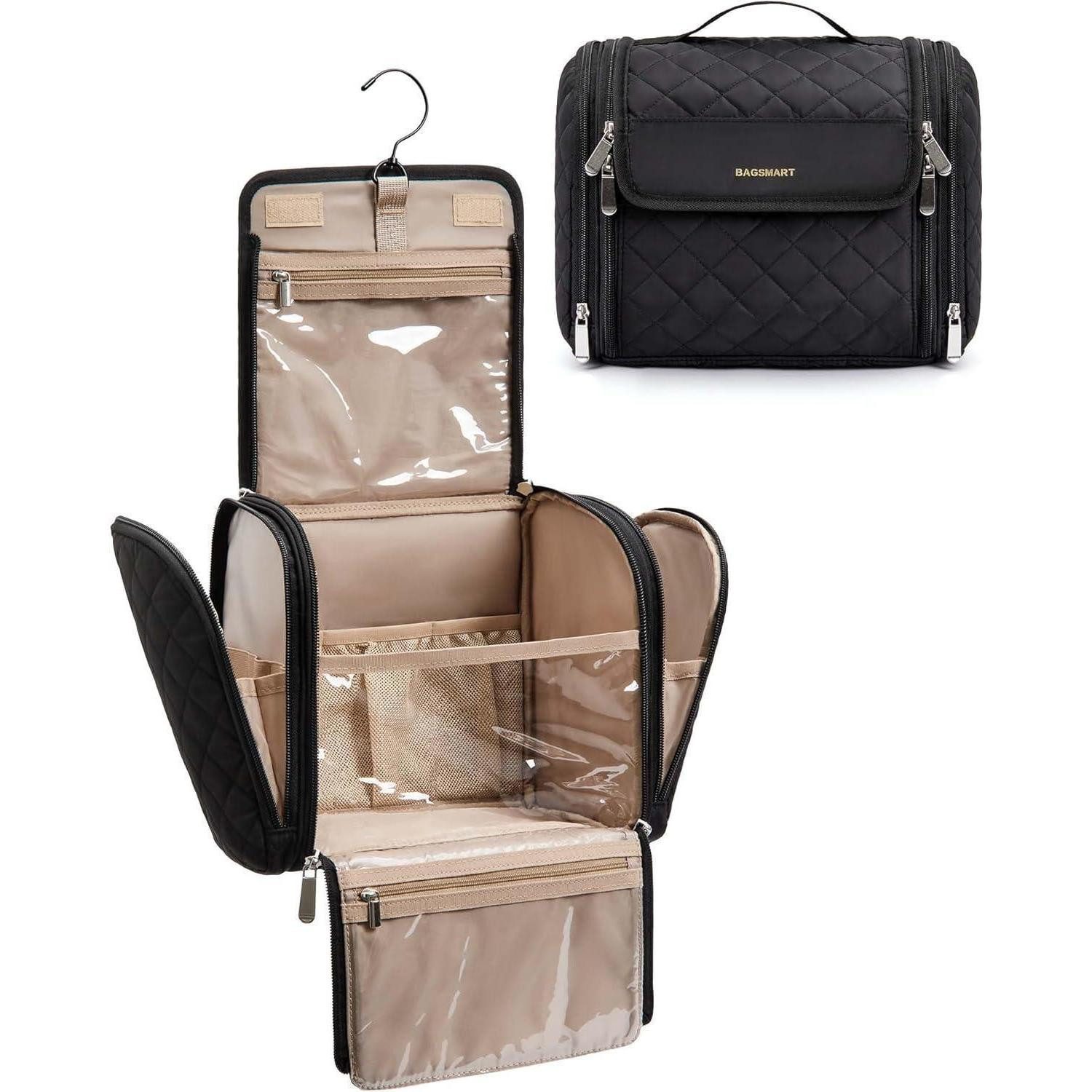 LuxusKollektion Kulturbeutel Kulturbeutel Make Up Organiser Groß Aufhänger Damen Mädchen Schwarz