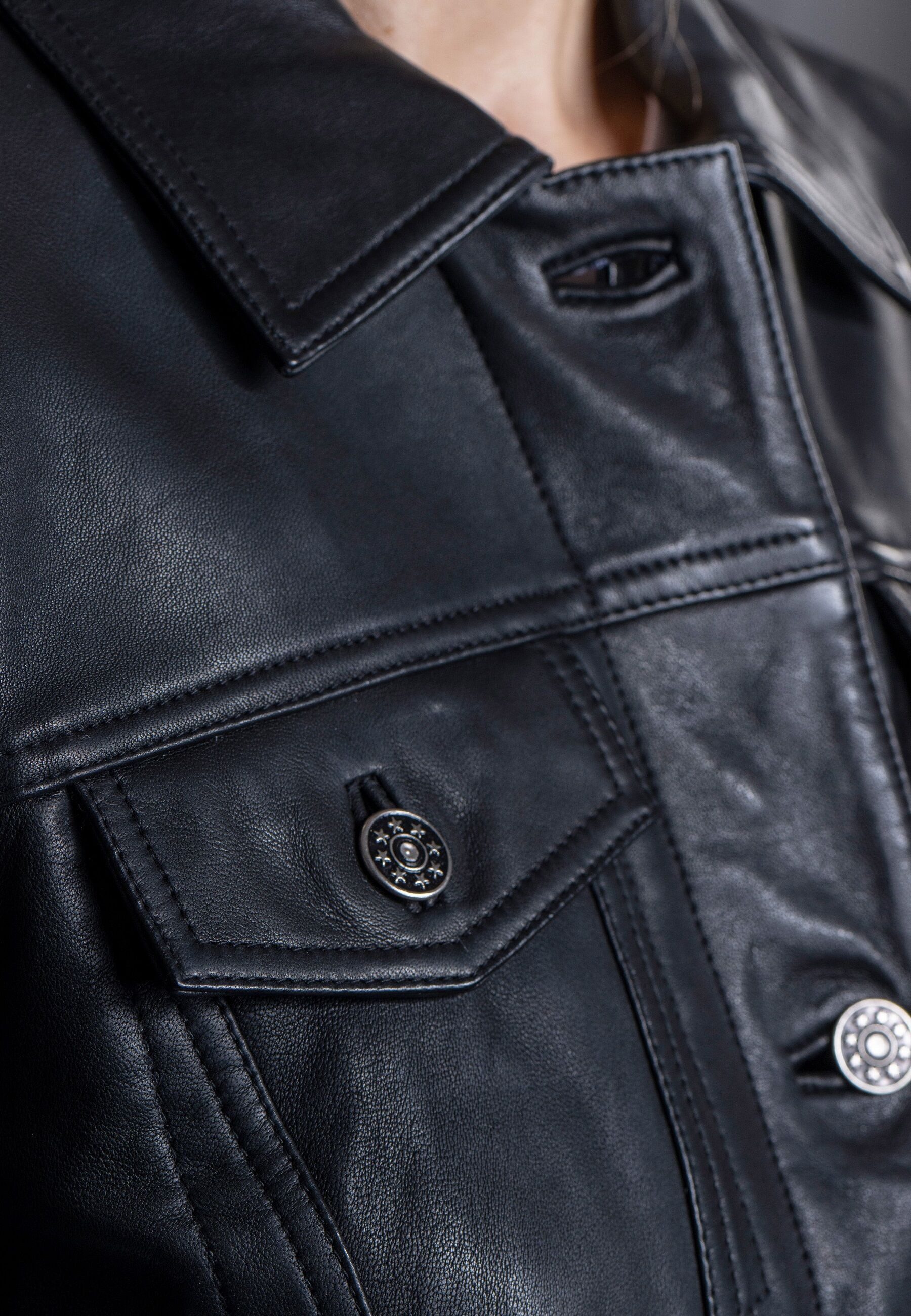 18N62 Lederjacke NEBARBADOS (1-St) in Jeansjacken-Optik aus leichtem Lammnappa – Bild 4 von 4