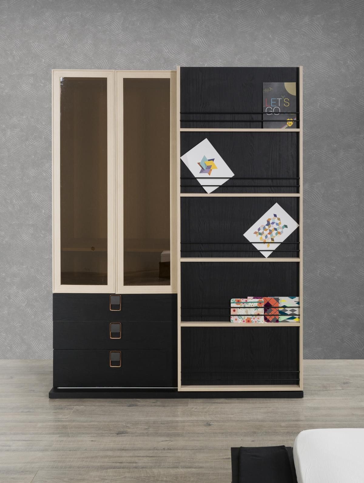 JVmoebel Kinderkleiderschrank Moderner Holzmöbel Schrank mit Glasfront für Büro und Wohnraum (1-St., 1x nur Kleiderschrank/Büro) Made in Europa
