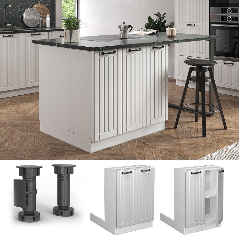 Vicco Unterschrank Fame-Line, Weiß Landhaus/Weiß, 60 günstig online kaufen