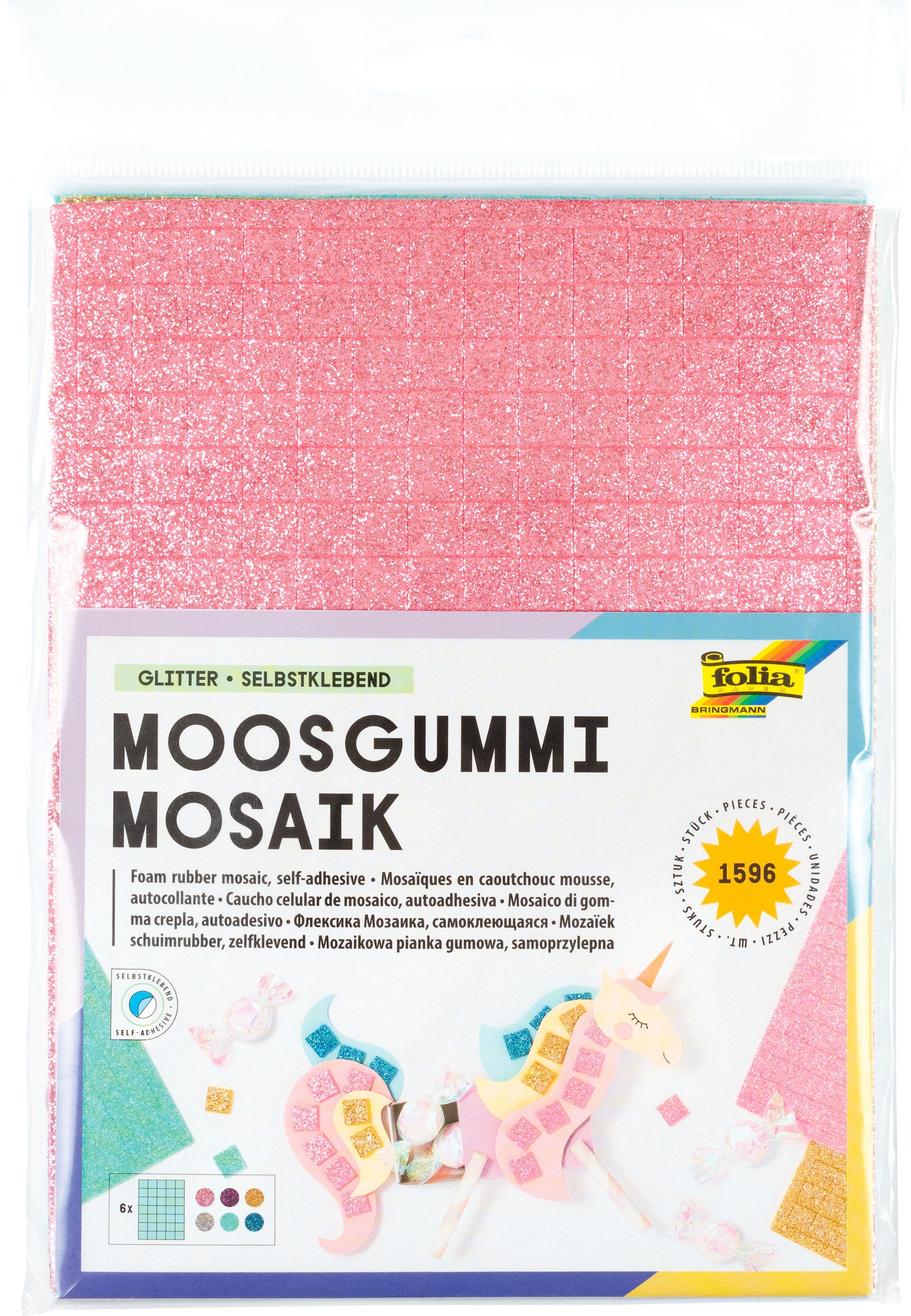 Folia Moosgummi Selbstklebendes Moosgummi-Mosaik, 1596 Stück