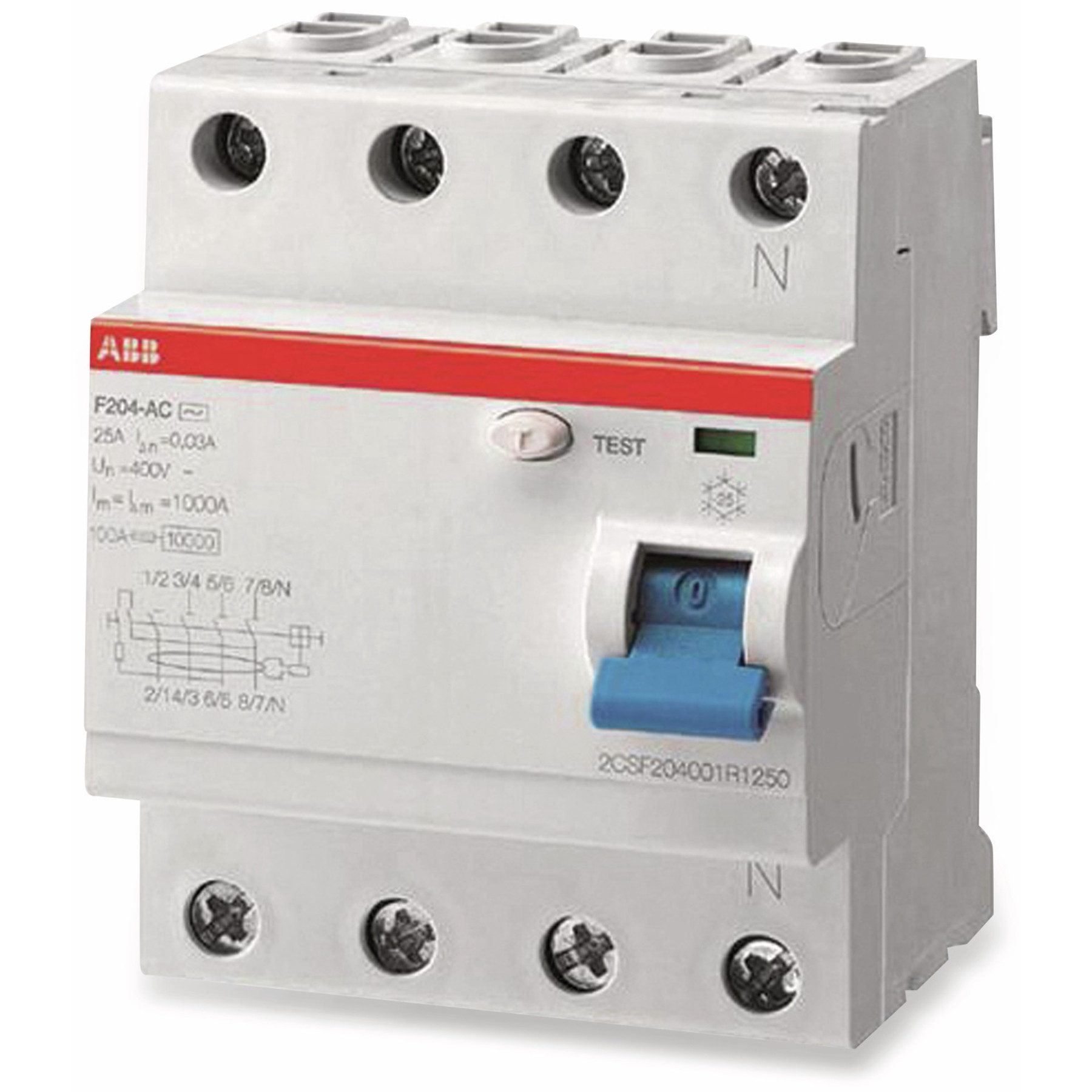 ABB Personenschutzstecker ABB Fehlerstrom-Schutzschalter F204A-25/0,03, 25A