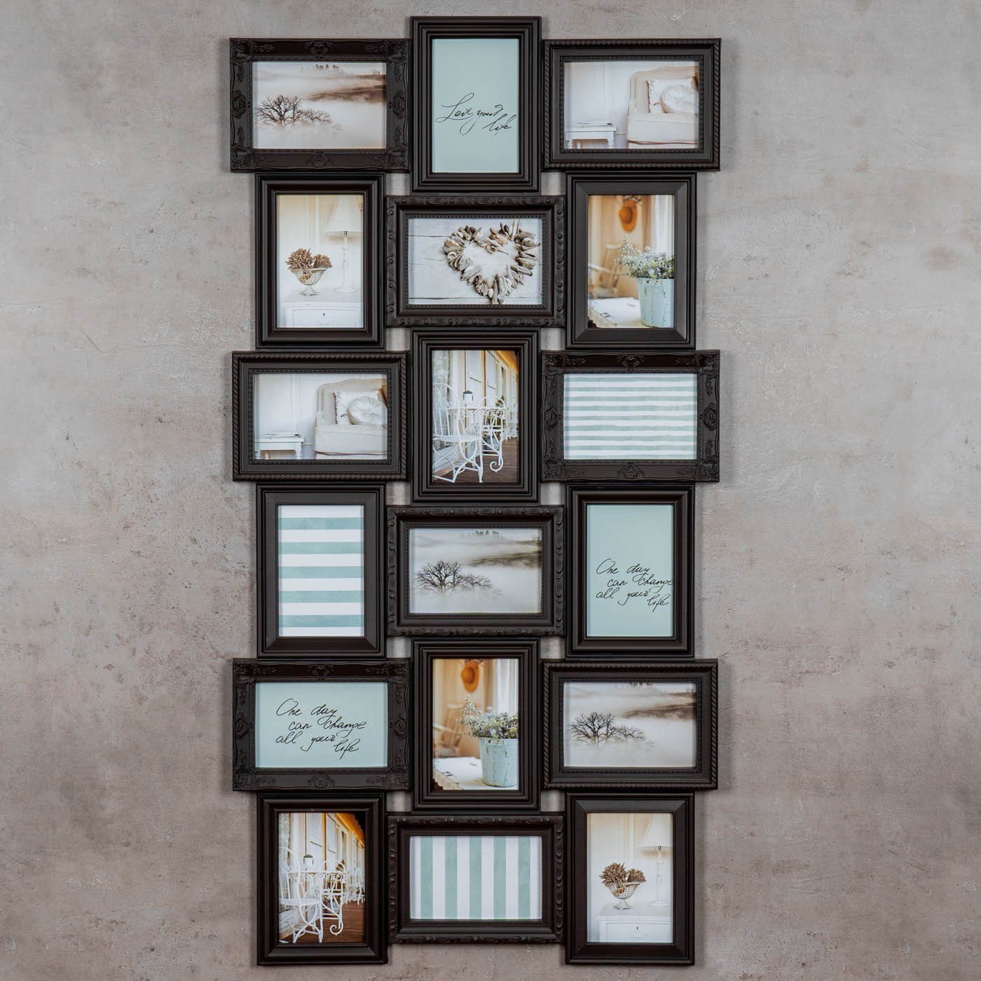 Levandeo® Bilderrahmen Collage, Bilderrahmen Barock Braun günstig online kaufen