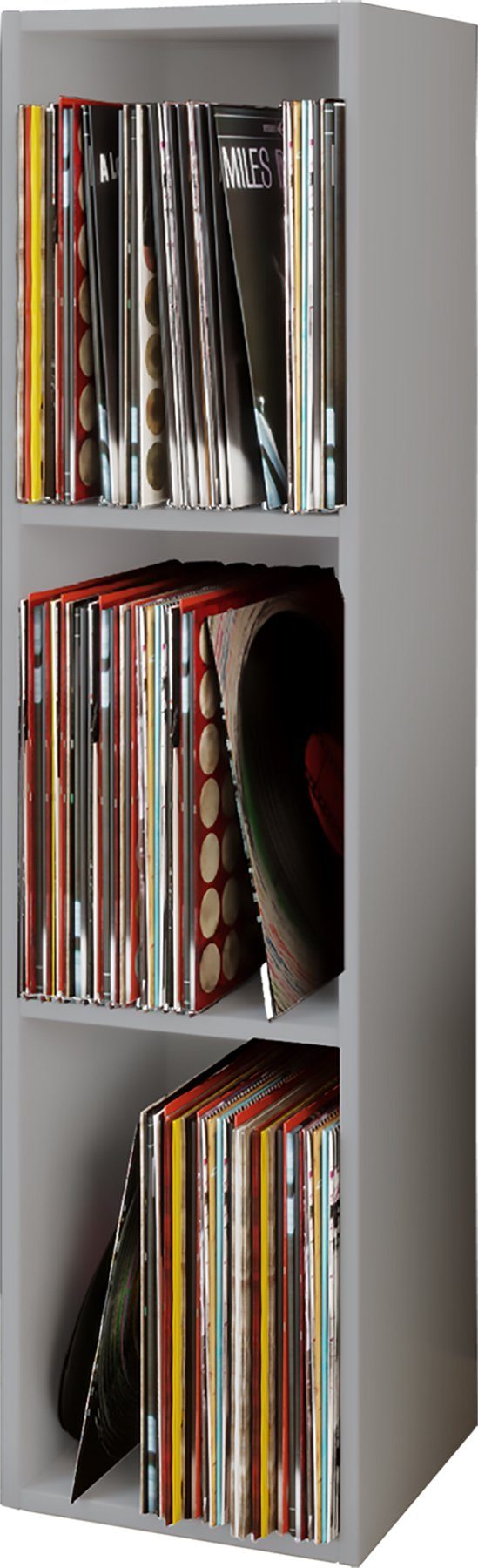 VCM Standregal Platto B. 34 x T. 30 x H. 107 cm, Holz Schallplatten Regal, BluRay Aufbewahrung, 3 Fächer, Holzwerkstoff
