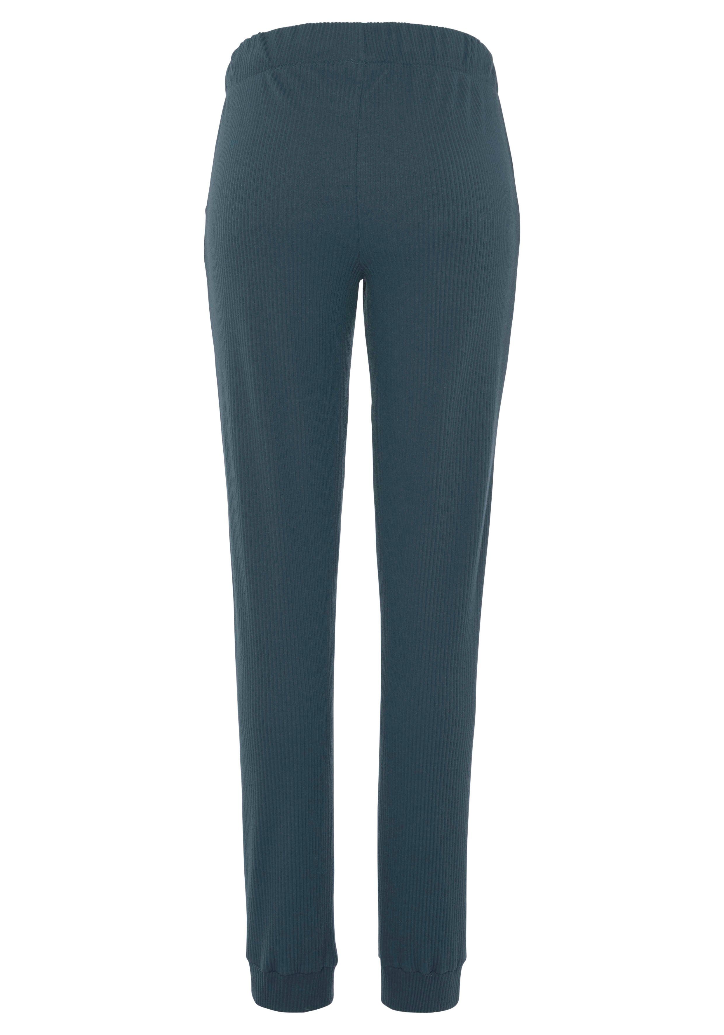 s.Oliver Relaxhose Sweathose aus Ripp-Qualität mit Einrifftaschen, Loungewear – Bild 4 von 5