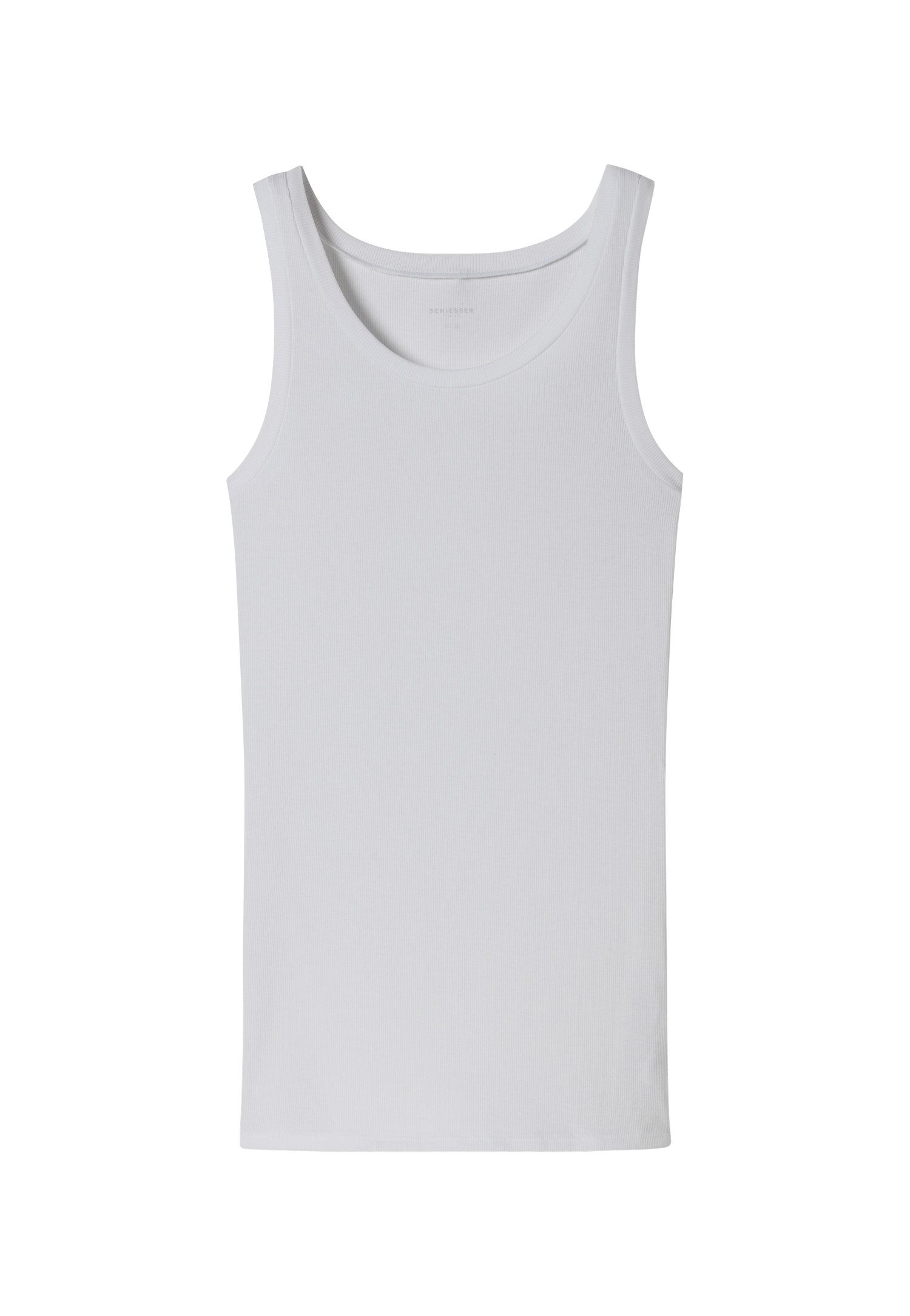 Schiesser Tanktop Pure Rib tiefer Rundhals-Ausschnitt, günstig online kaufen