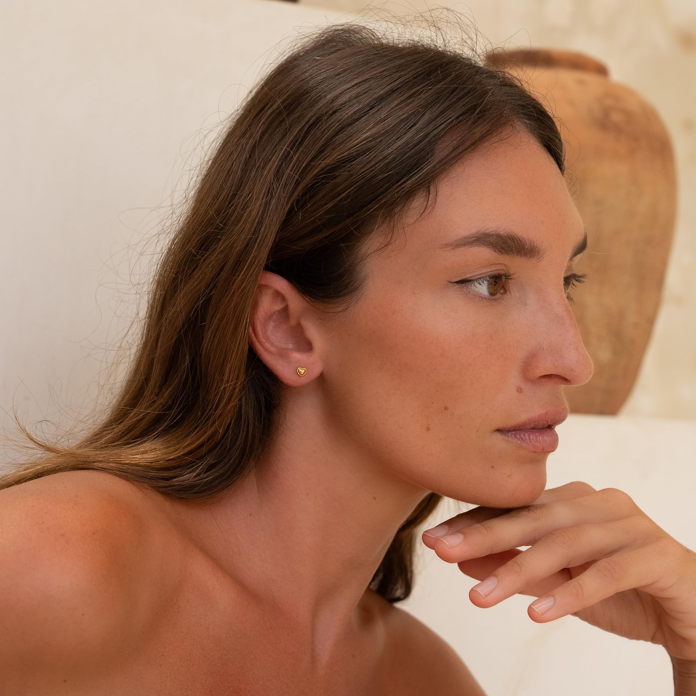Made by Nami Ohrring-Set Herzförmige Ohrringe Gold Damen Wasserfester Schmuck, Minimalistisch Geschenk für Sie