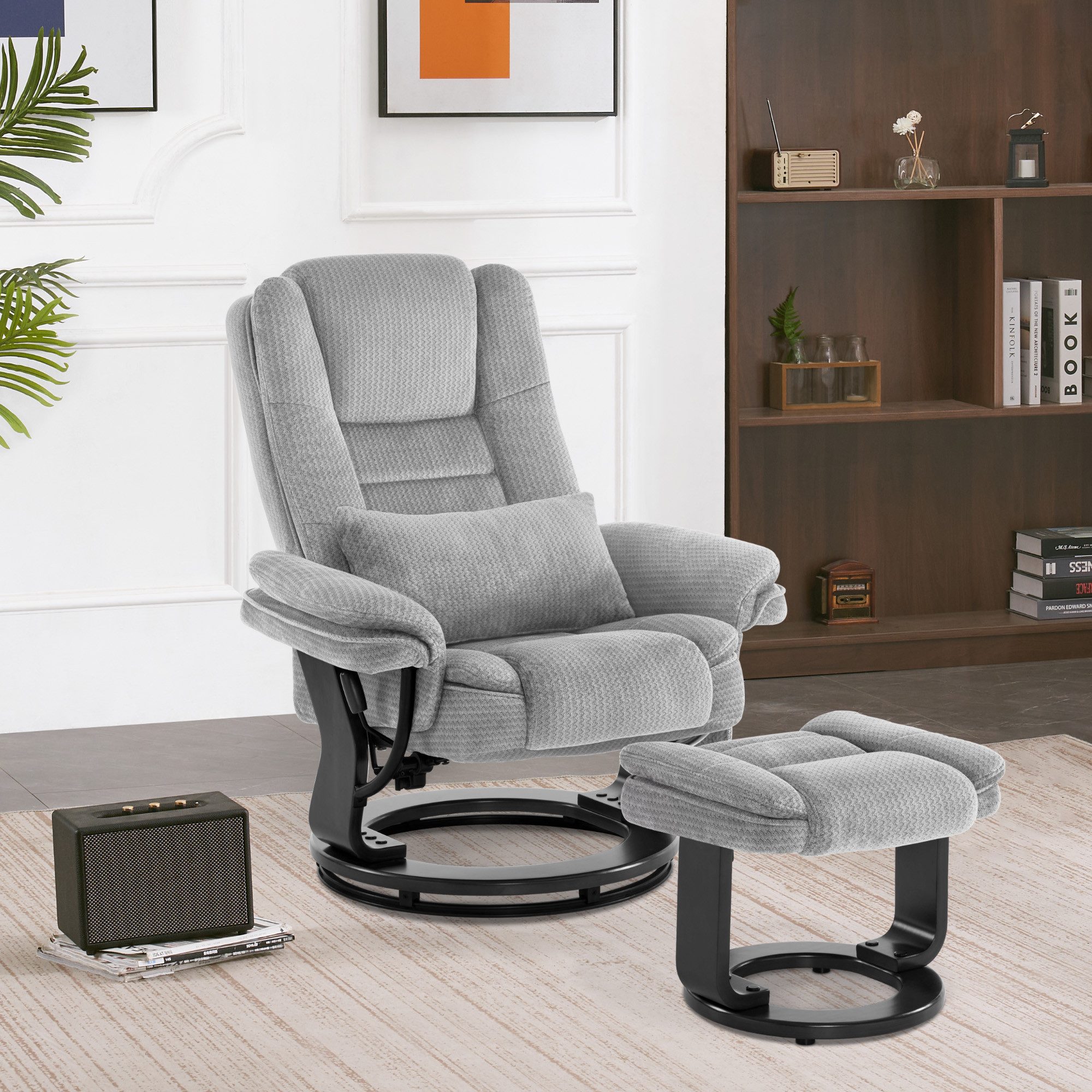 MCombo Relaxsessel 360°Drehbarer Fernsehsessel mit Hocker günstig online kaufen