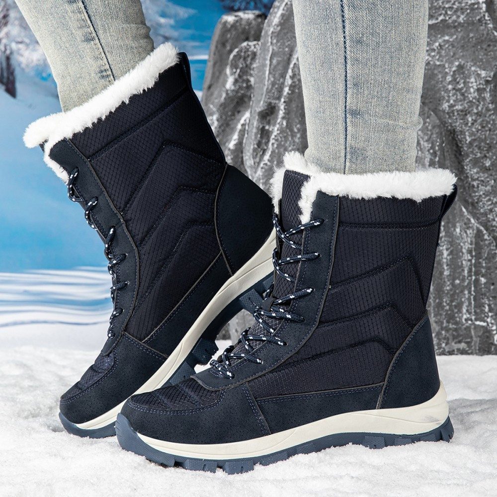 HUSK'SWARE Schneeschuhe Warme Damen Herren Stiefel (Rutschfeste Gummisohle Bequeme Innenfütterung), Wasserabweisendes Obermaterial Hoher Schaft – Bild 4 von 5