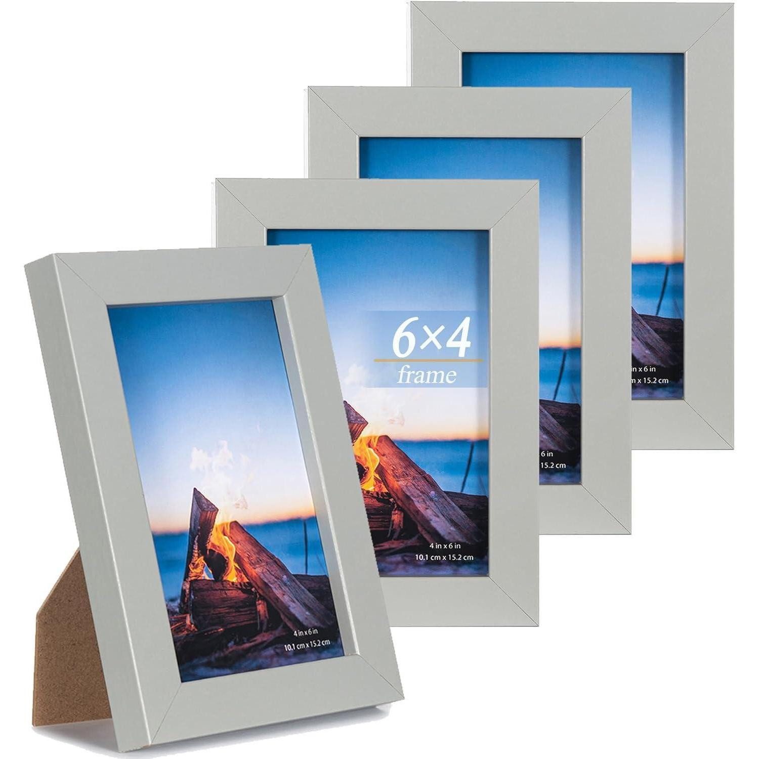 LuxusKollektion Bilderrahmen-Set Bilderrahmen 30x40 cm Grau 2er Set MDF Holz-Rahmen Acrylglas Scholar