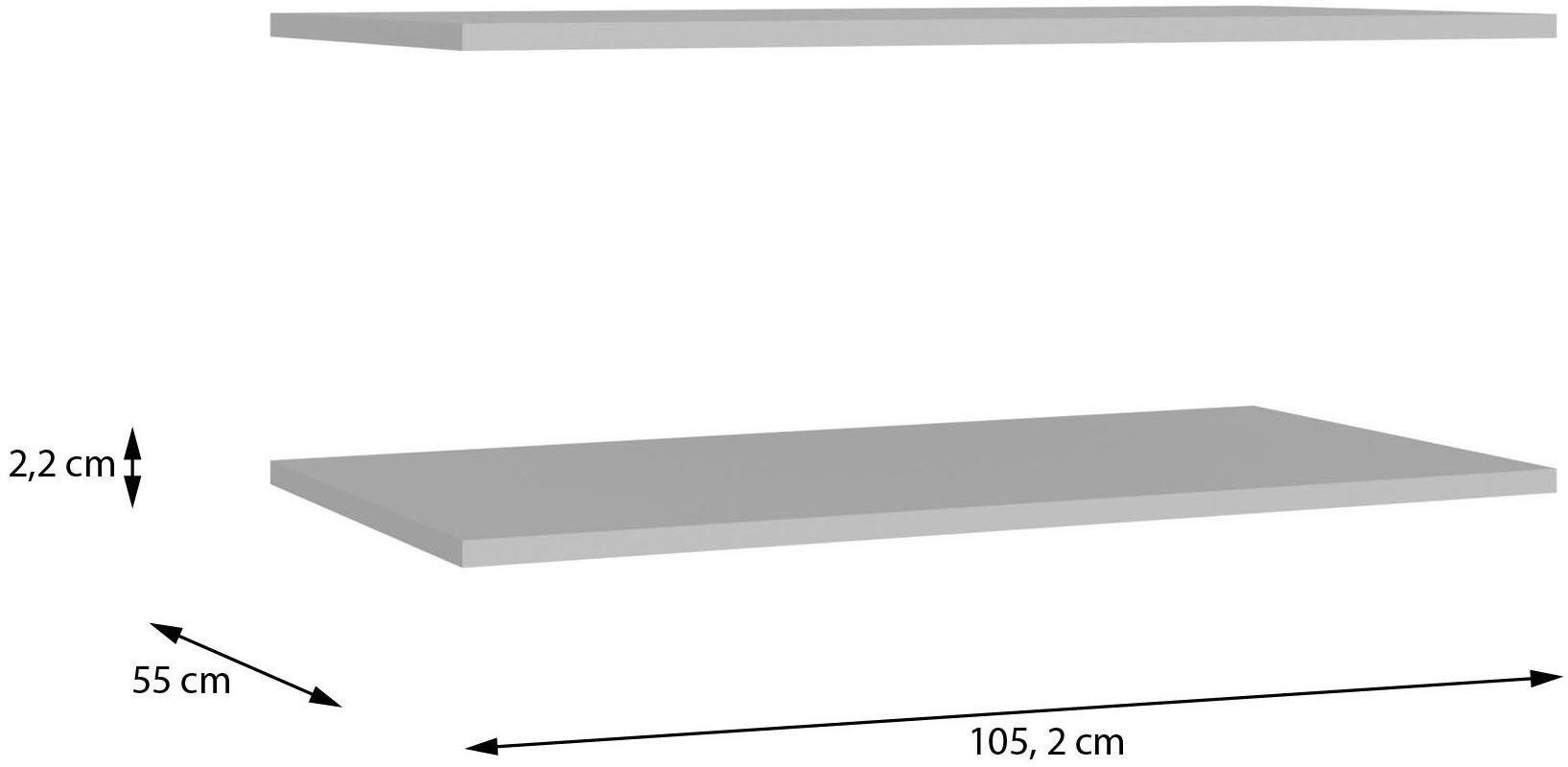 FORTE Einlegeboden Bohol, 2er Set Einlegeböden, B/H/T 1052/2,2/55 cm
