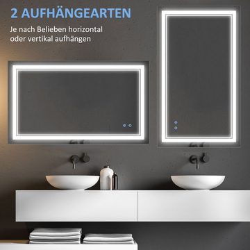 Kleankin Badspiegel Wandspiegel (Badezimmerspiegel, 1-St., LED-Spiegel), BxLxH: 60 x 100 x 3.2 cm