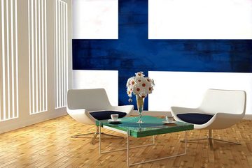 WandbilderXXL Fototapete Finnland, glatt, Länderflaggen, Vliestapete, hochwertiger Digitaldruck, in verschiedenen Größen