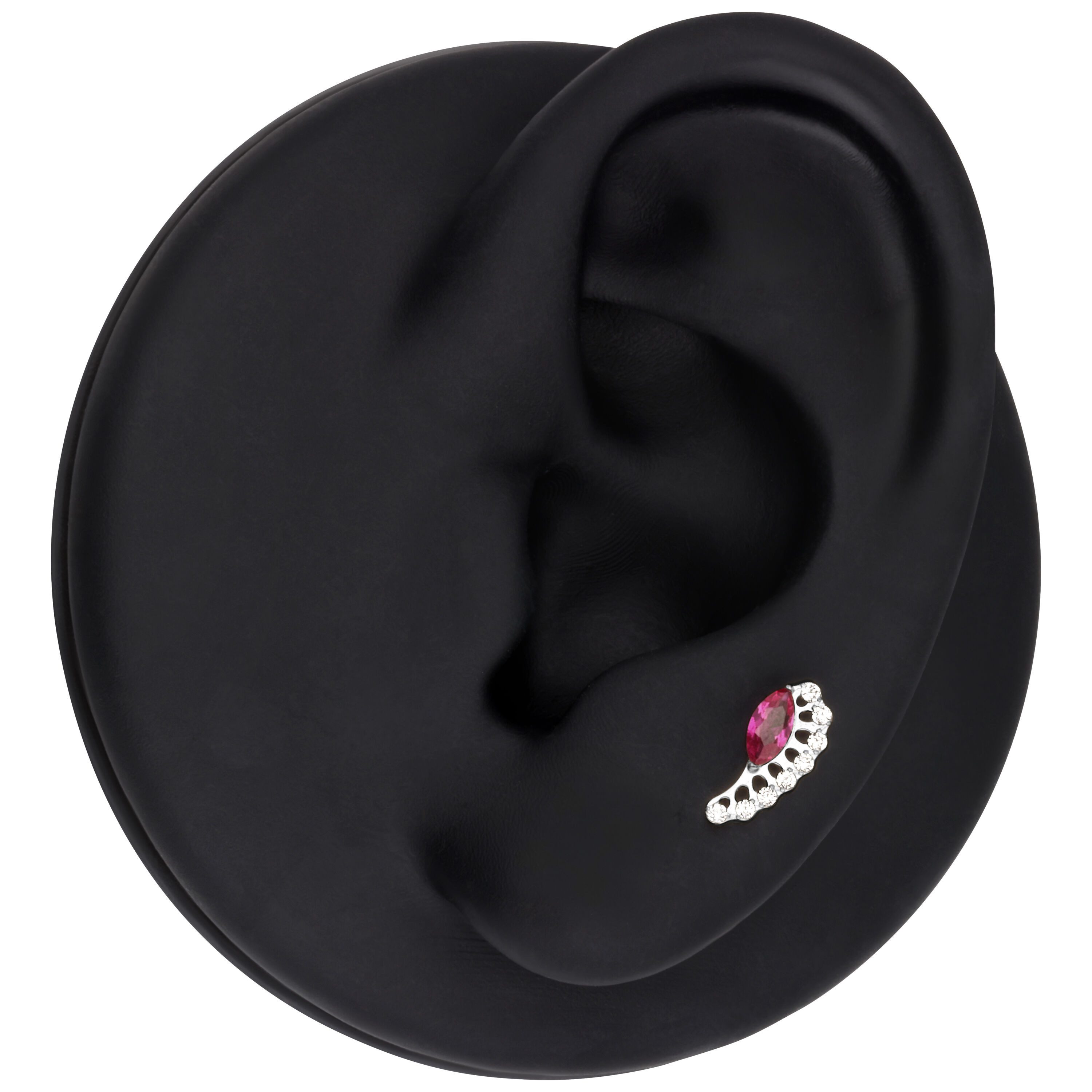 Wildcat Piercing-Set Push Fit Maharani Ruby Crown Attachment für, 1 Stück, Titan Grad 23 - wasserfest, hautverträglich, Silber