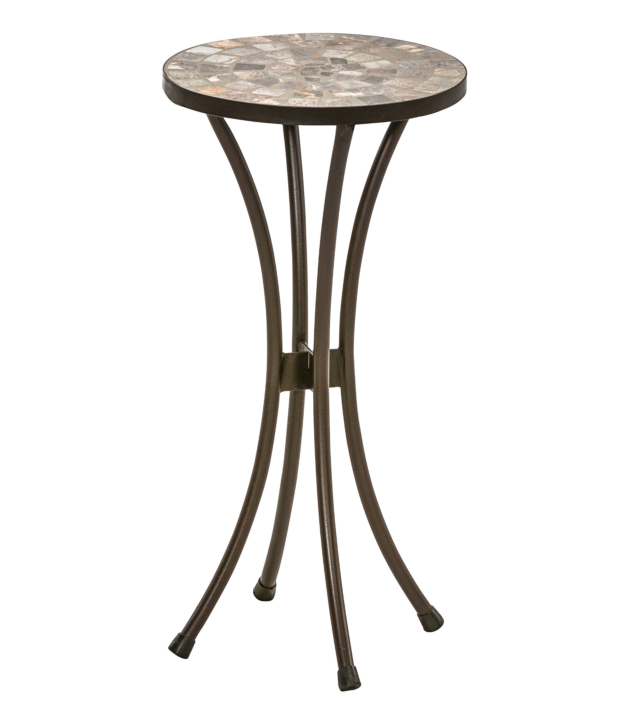 Dehner Blumenständer Blumenhocker Grazia, Ø 30/41 cm, Höhe 54/60 cm, reizvoller Mosaik-Blumenhocker mit pulverbeschichtetem Eisengestell