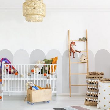 Bilderdepot24 Kindertapete Halbkreisbordüre mittel Mix Muster grau moderne Wanddeko XXL, Glatt, Matt, (Inklusive Gratis-Kleister oder selbstklebend), Mädchenzimmer Jungenzimmer Babyzimmer Bildtapete Fototapete Wandtapete