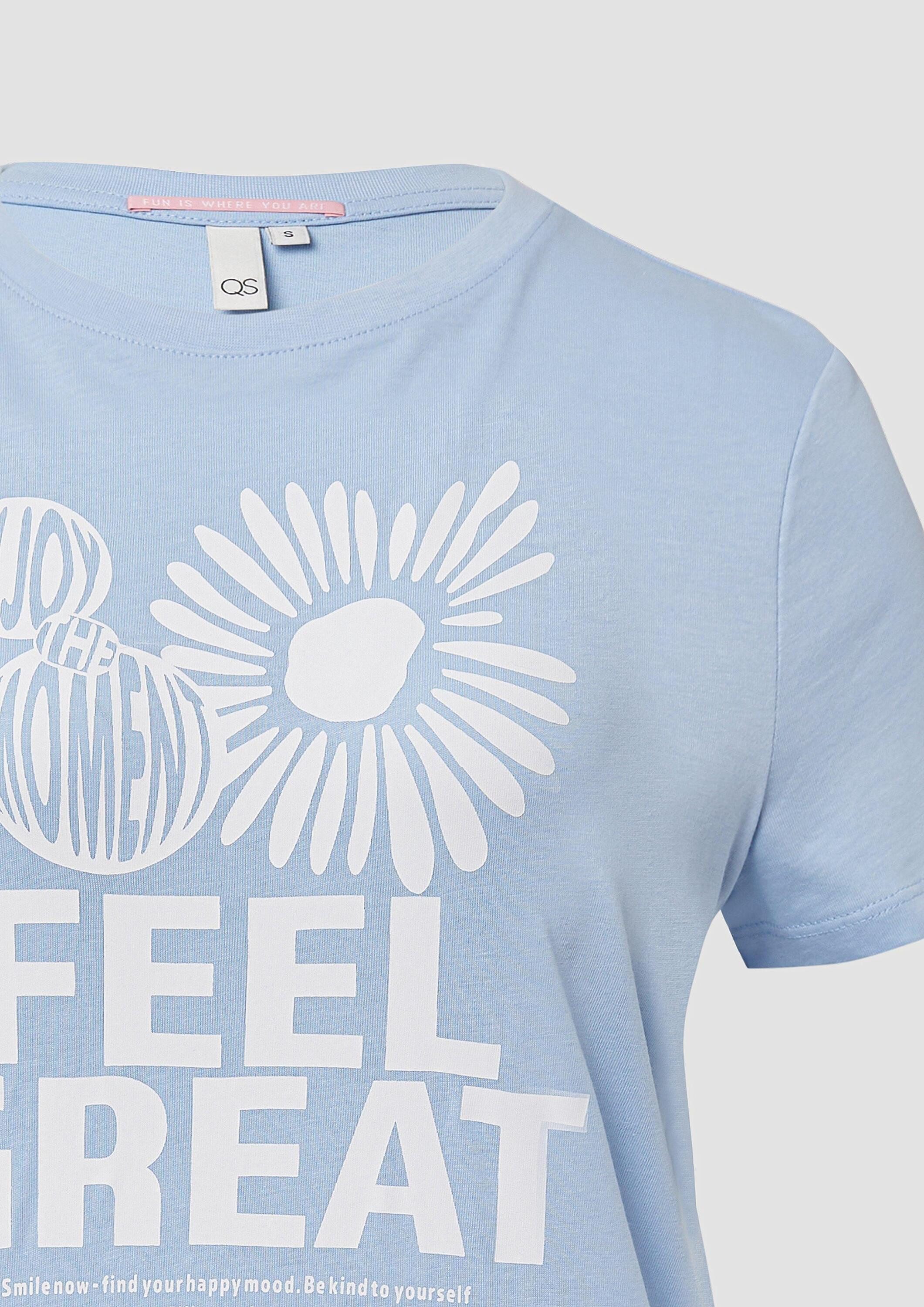 QS Kurzarmshirt T-Shirt Baumwollshirt mit Frontprint günstig online kaufen