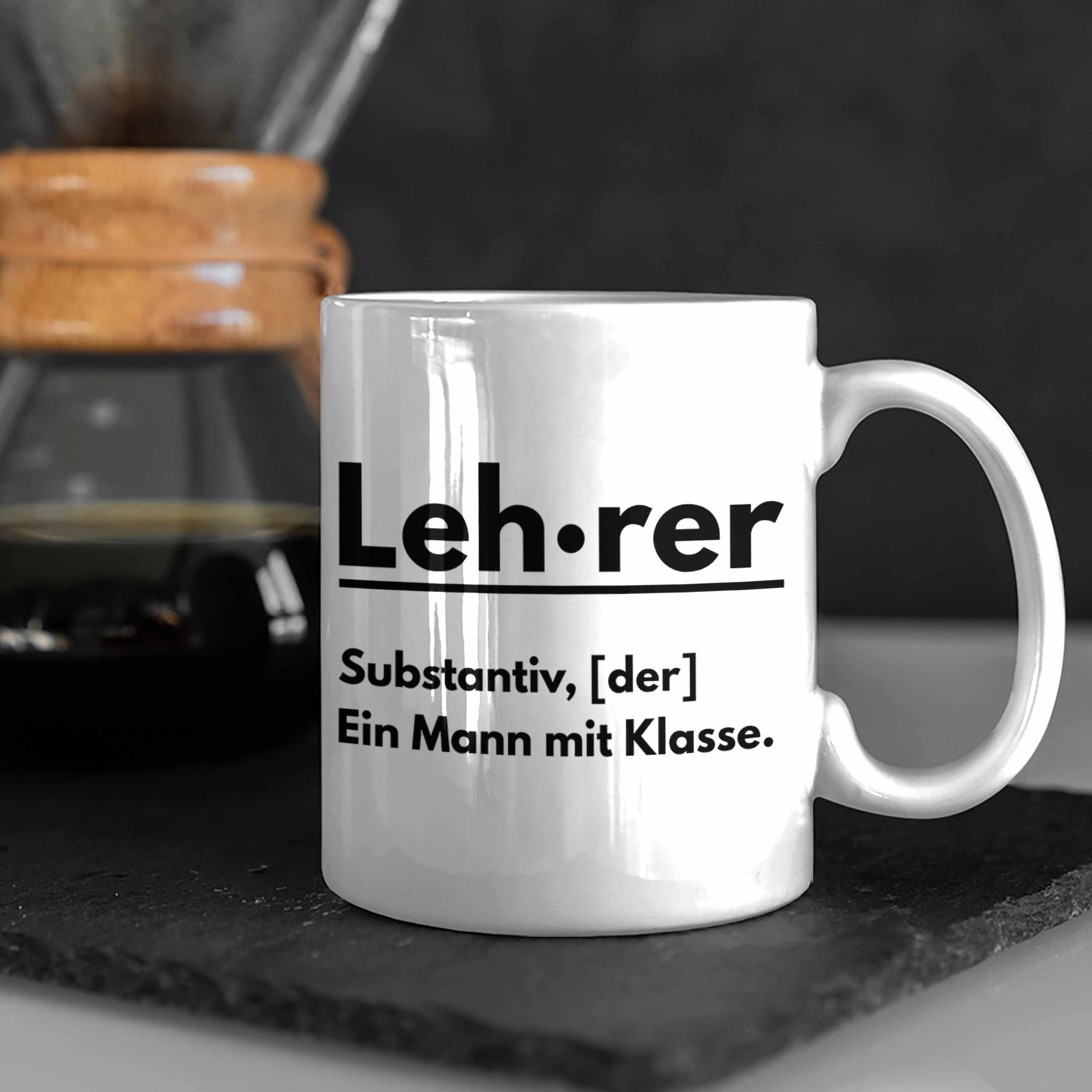 Trendation Tasse Trendation Tasse Klasse Abschiedsgeschenk Lehrer Weiss Geschenkidee - Mann Lustig Geschenk Mit Klassenlehrer Abschied Ein