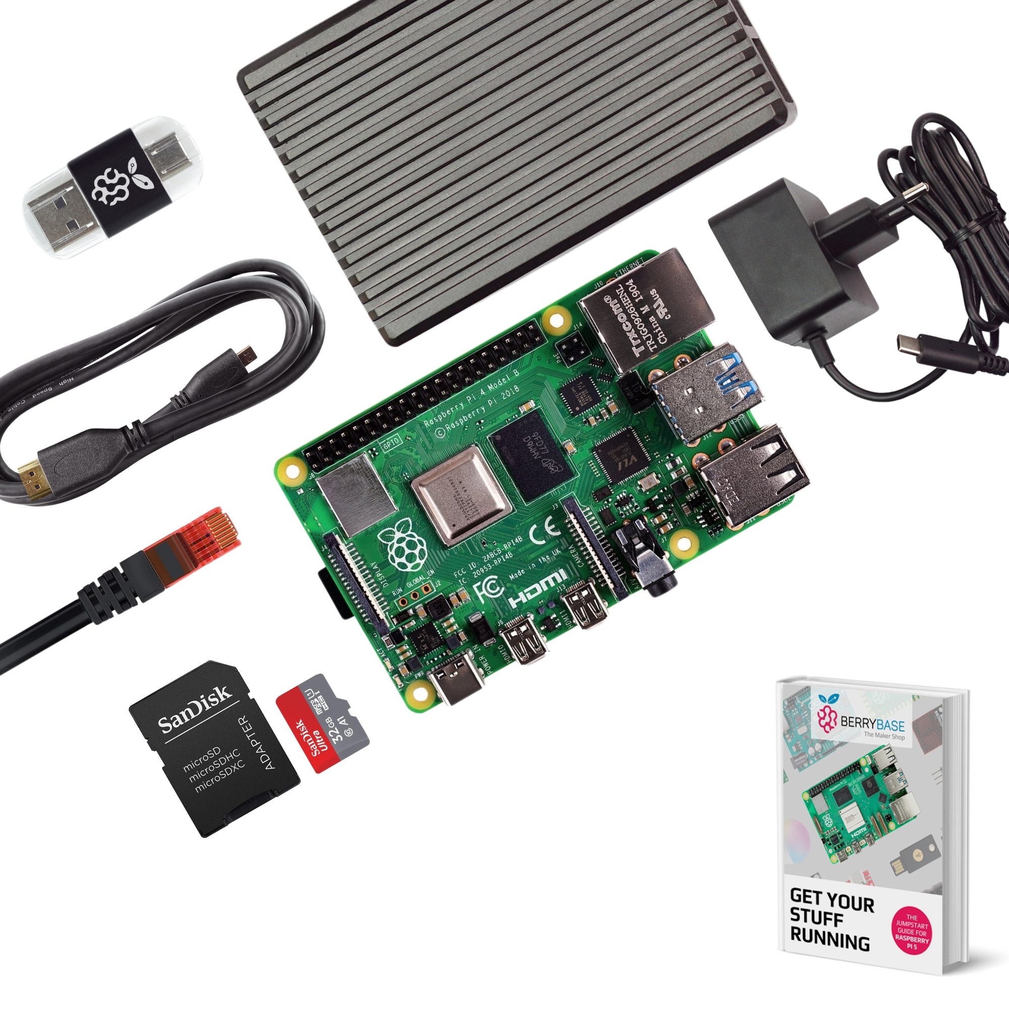 BerryBase Raspberry Pi 4 Model B 2GB - Tracking & Ad-Blocker Kit, Dual Mini-PC Barebone