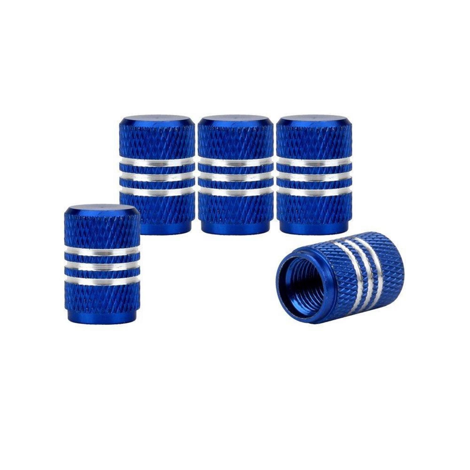 LuxusKollektion Ventilkappe Ventilkappen Aluminiumlegierung Silber 5er Blau