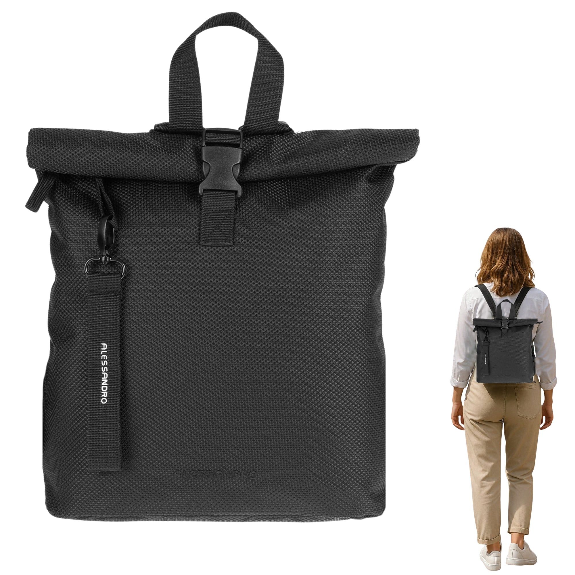 Alessandro Salvatore Cityrucksack Rucksack Damen Damenrucksack Handtasche, kleiner Freizeitrucksack Tasche Geheimfach Mila 4293 + Schlüsselbörse
