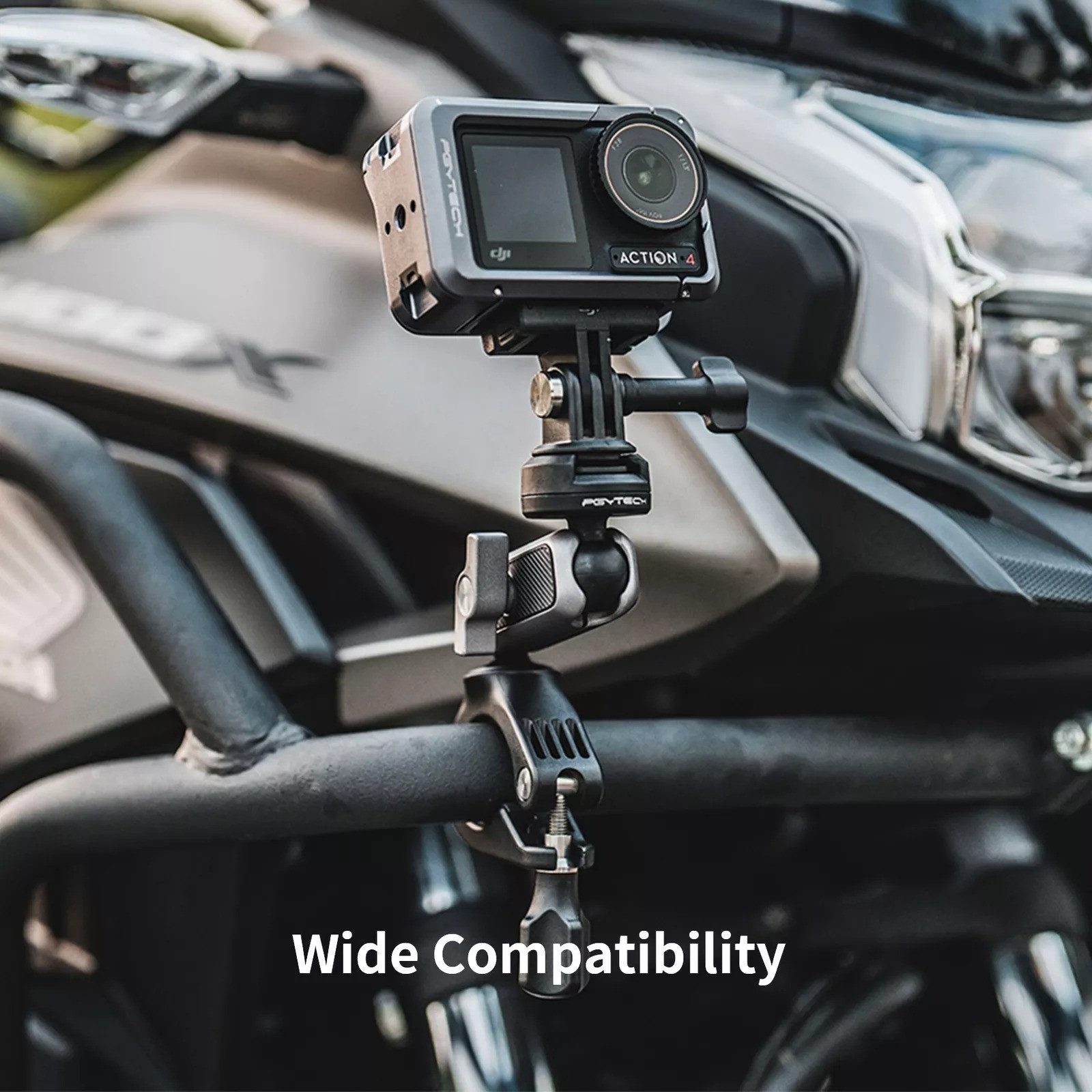 PGYTECH Action Cam-Halterung Halter für GoPro 12 Action 360°Fahrrad Motorrad Lenkerhalterung Halter