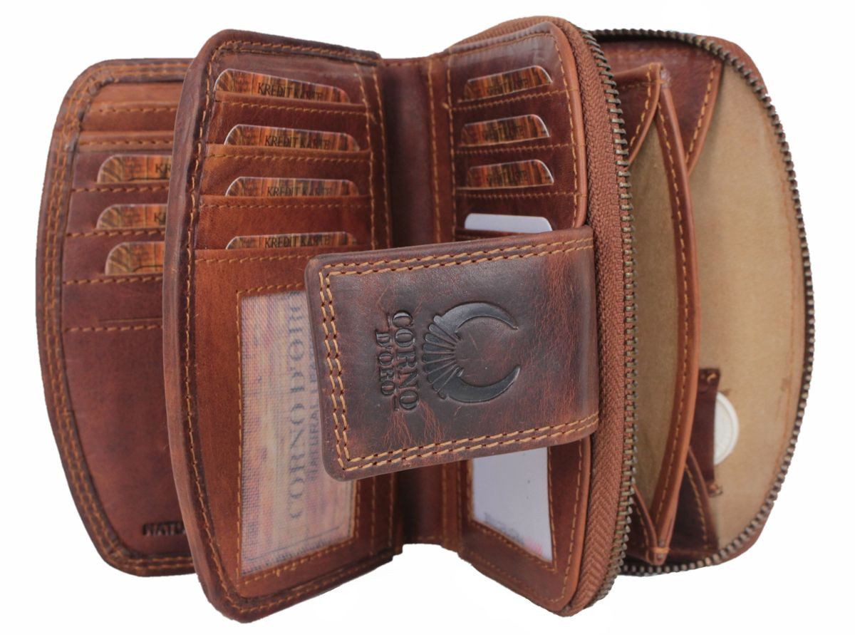 Corno d´Oro Geldbörse Damen Leder Handmade Geldbeutel Viele Fächer Mittelgr günstig online kaufen