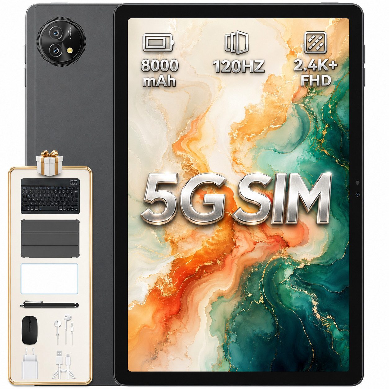 blackview 11" 5G/4G SIM mit Tastatur Stift, Android 15, Widevine L1 für Arbeit Tablet (11", 256 GB, Android 15, 5G, 4G LTE, 11", 4G LTE/5G, 90Hz, Android 15, 8300mAh, 5G WiFi)