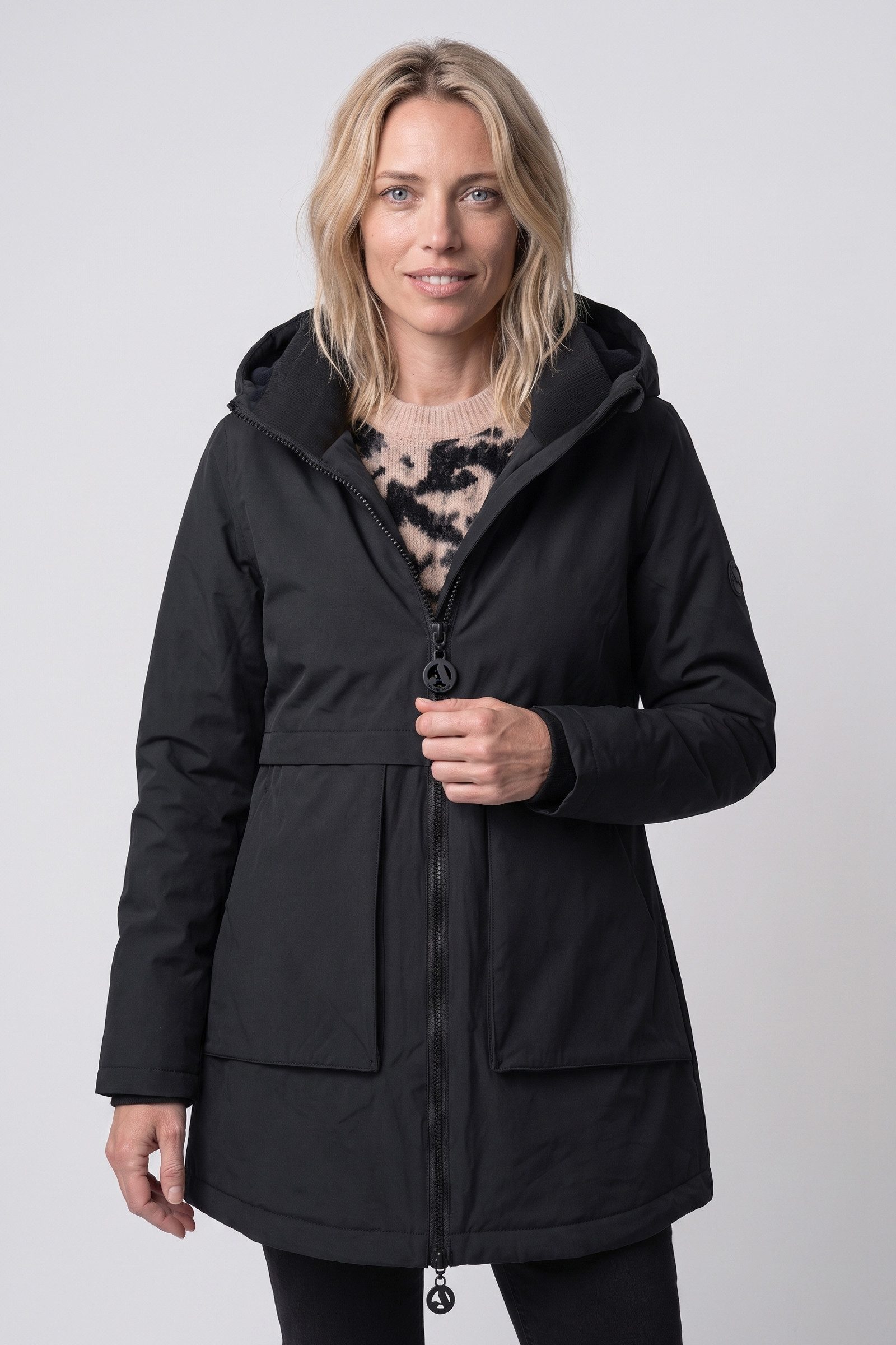 Alife & Kickin Winterjacke Damen MaluAK A Winterjacke, Jacke Kapuze am Stehkragen, Zwei-Wege-Reißverschluss, Regular Fit – Bild 2 von 5