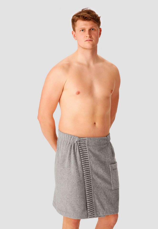 Schiesser Kilt Rom aus weicher Baumwolle, saugstark und 3-fach weitenverstellbar, Kurzform, Frottier, Knöpfe, MADE IN GREEN by OEKO-TEX®