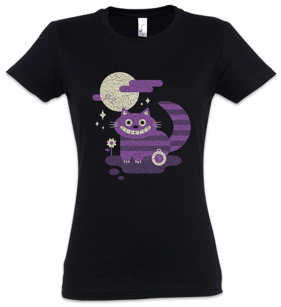 Urban Backwoods Print-Shirt Cheshire Cat Damen T-Shirt Alice Cat im Cats in Katze Wonderland Kult (1-tlg) Wunderland Adventures Abenteuer Serie
