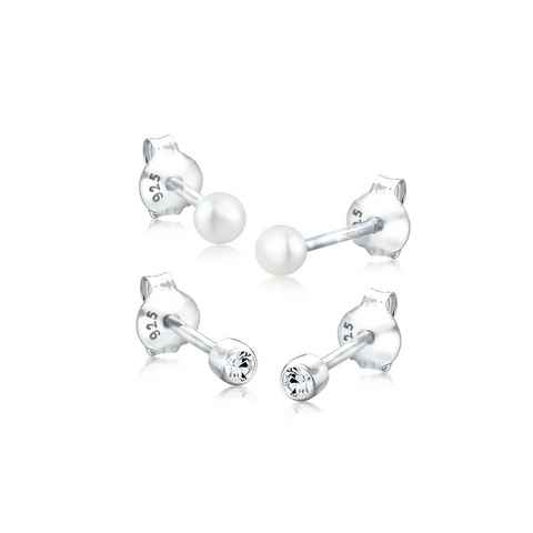 Elli Ohrring-Set Set Basic Perle Kristalle 925 Silber