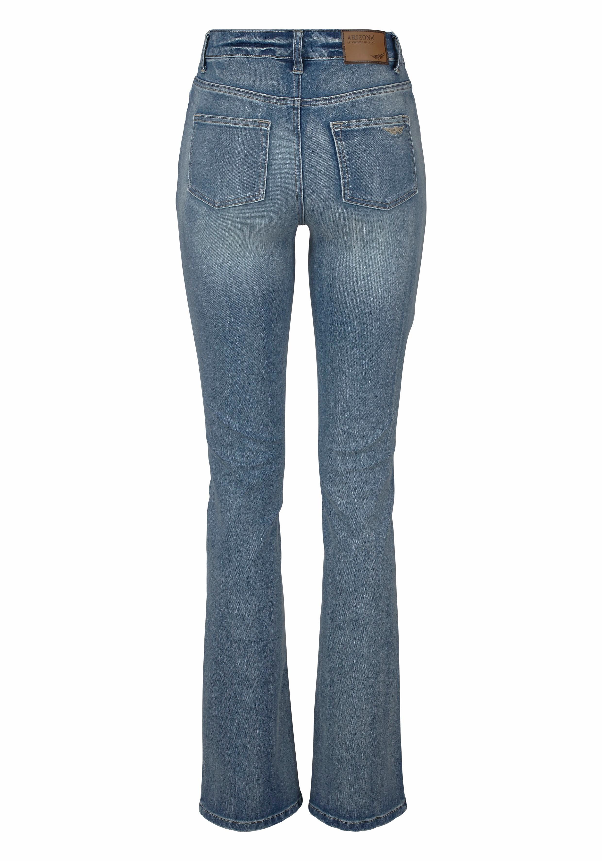 Damen Jeans Arizona Bootcut-Jeans Baby Bootcut High Waist